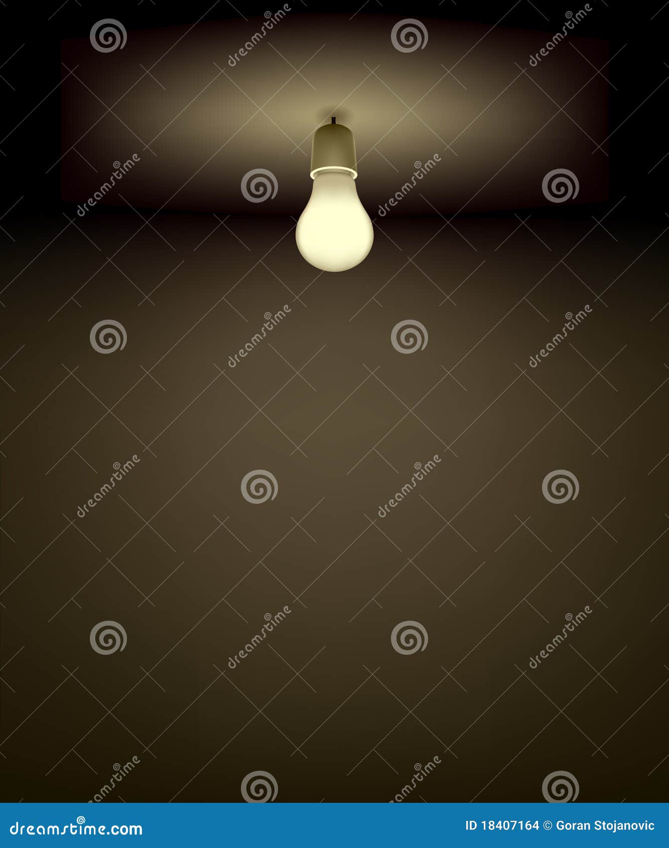 Vector classic light bulb on the dark room.rnFile contains Gradient mesh