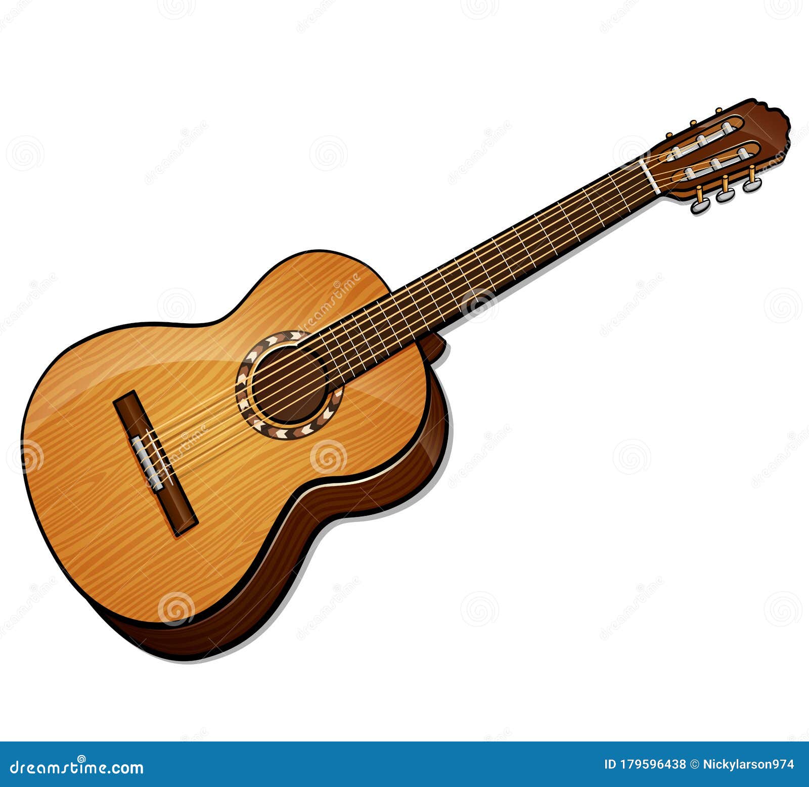 Vector Classical Guitar Isolated Design Stock Vector Illustration of