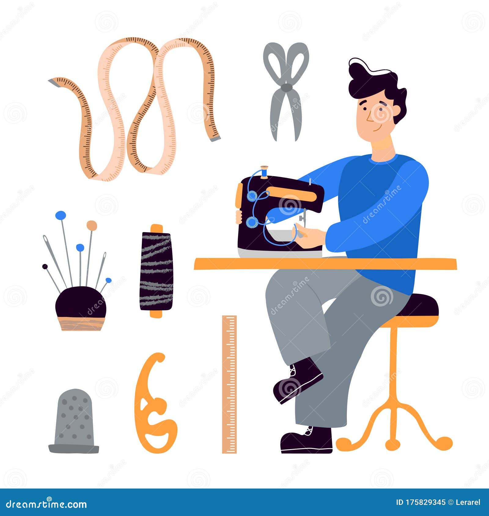 sewing tools and equipment clipart fish