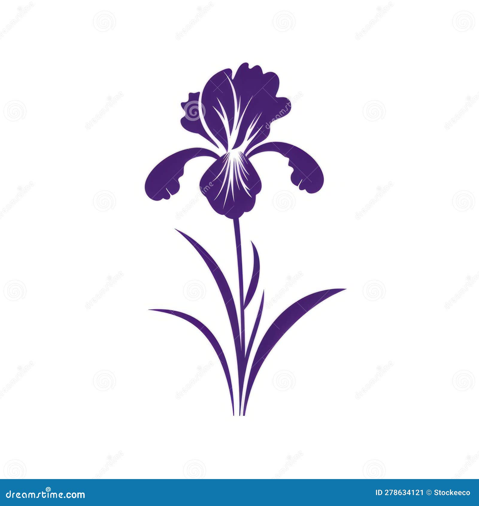 Minimalistic Iris Silhouette Vector Clipart Stock Illustration ...