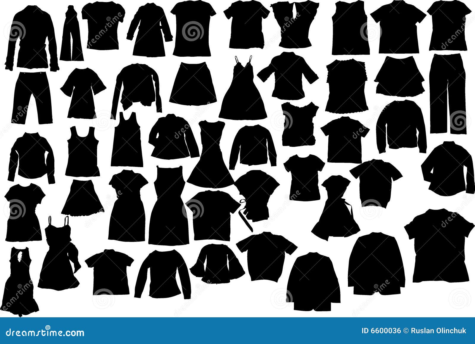 Clothes Silhouettes. Black Icons Set. Vector Illustration ...