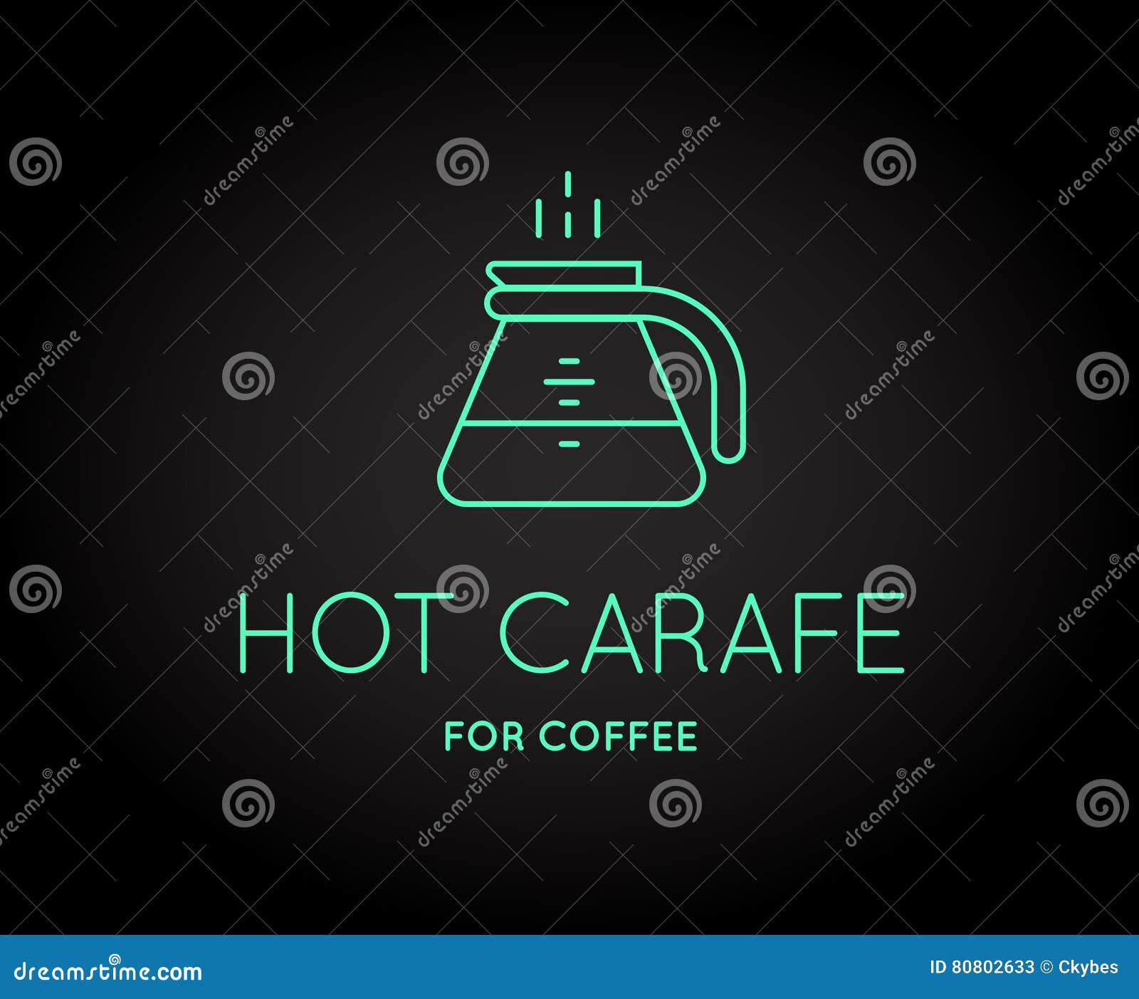 Vector Coffee Accessories Icon with Letter Sign Stock Vector