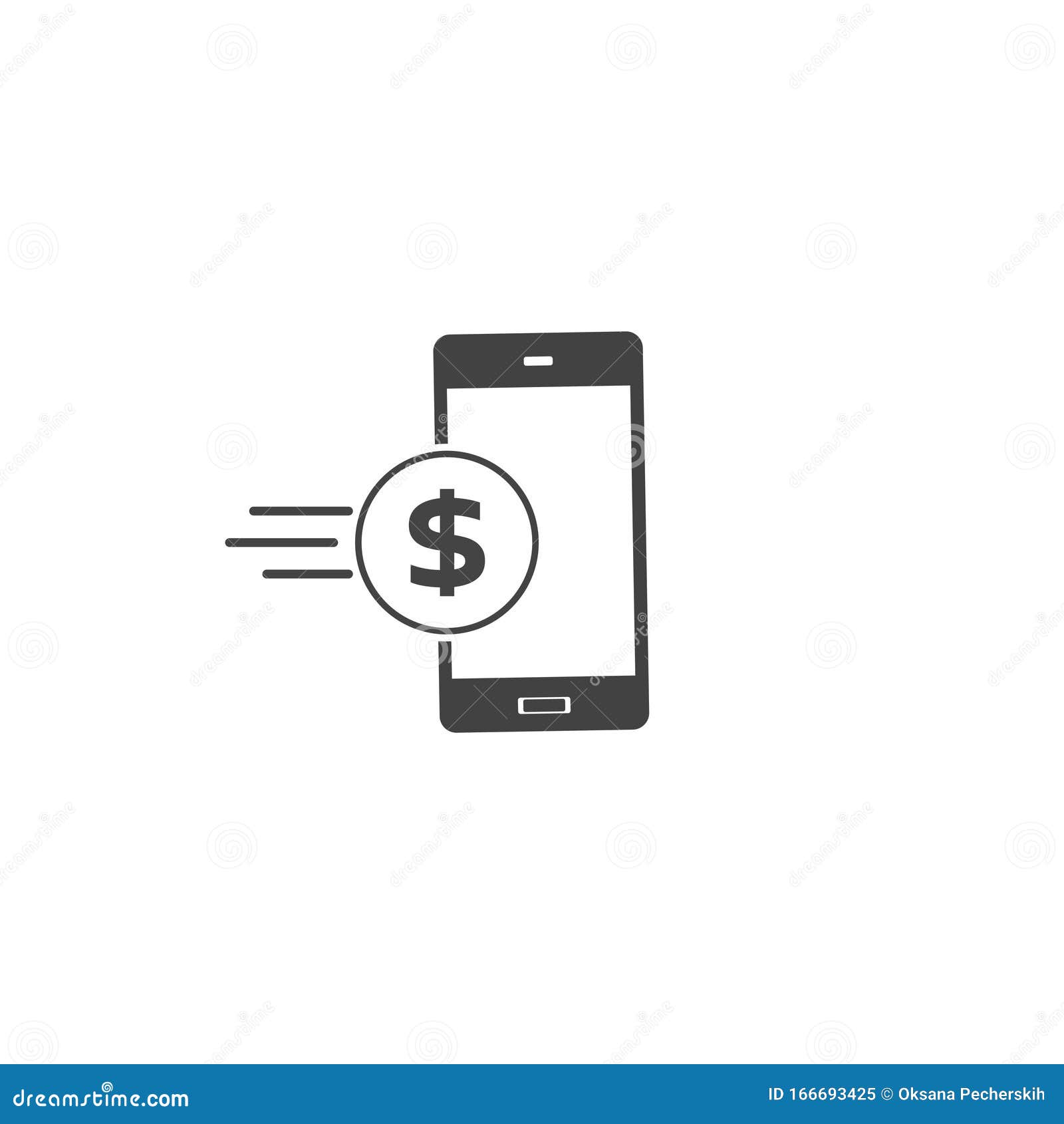 Vector Coin and Mobile Phone Icon. Cash Flows Icon on White Isolated  Background Stock Vector - Illustration of cellular, business: 166693425