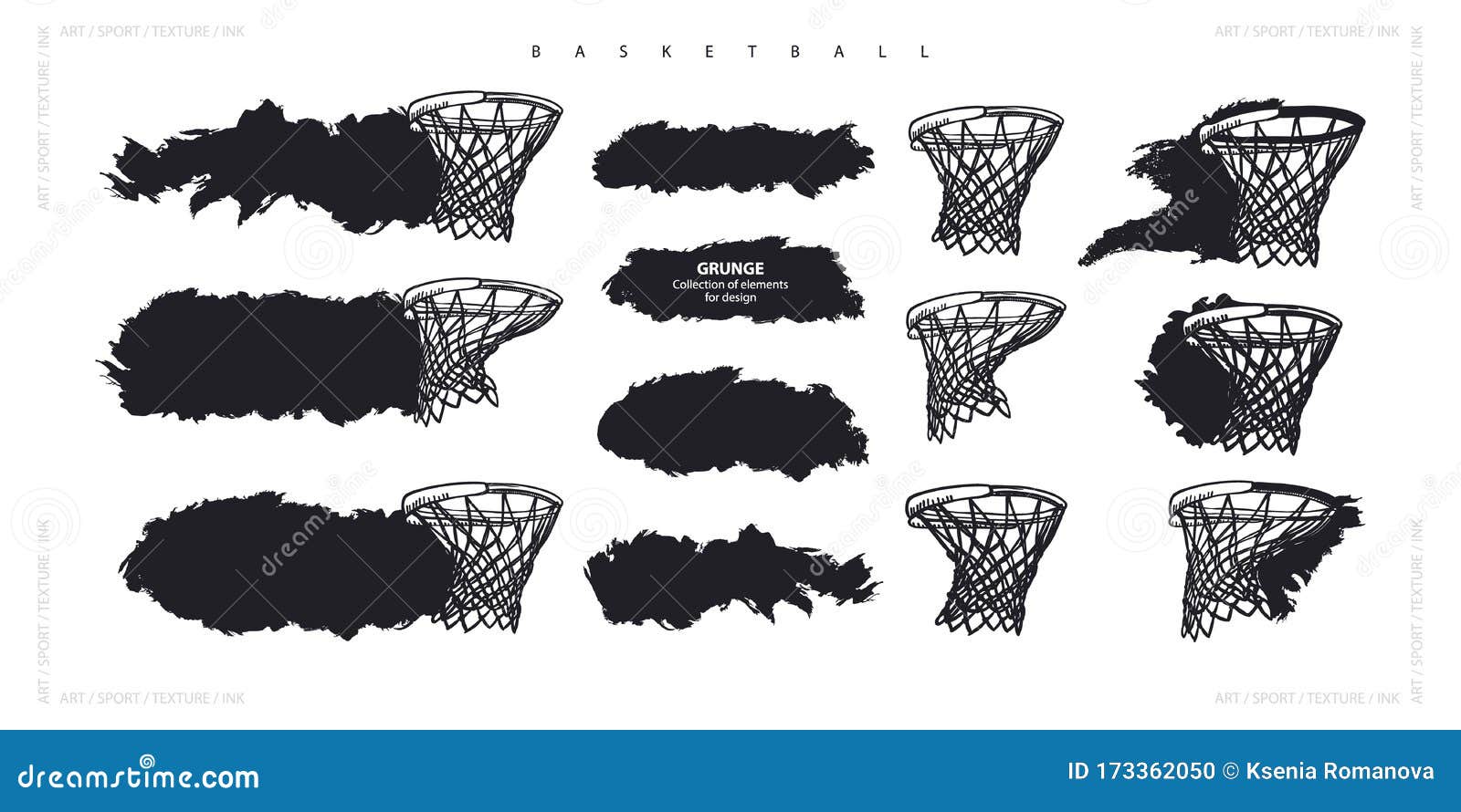  collection for basketball. s for sports , abstract black backgrounds. basketball hoop, hand-drawing