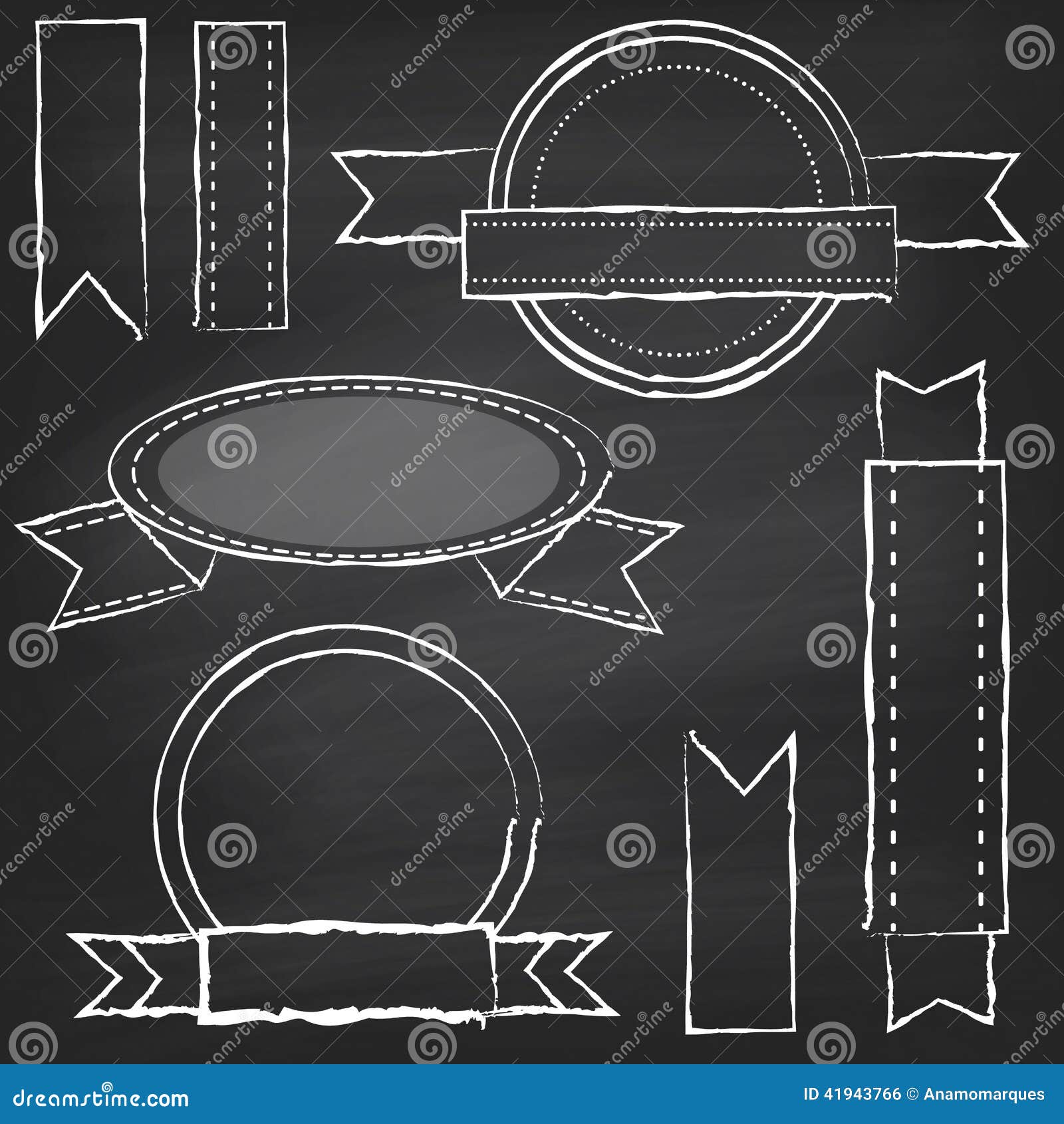 Vector Collection of Chalkboard Style Banners Stock Vector