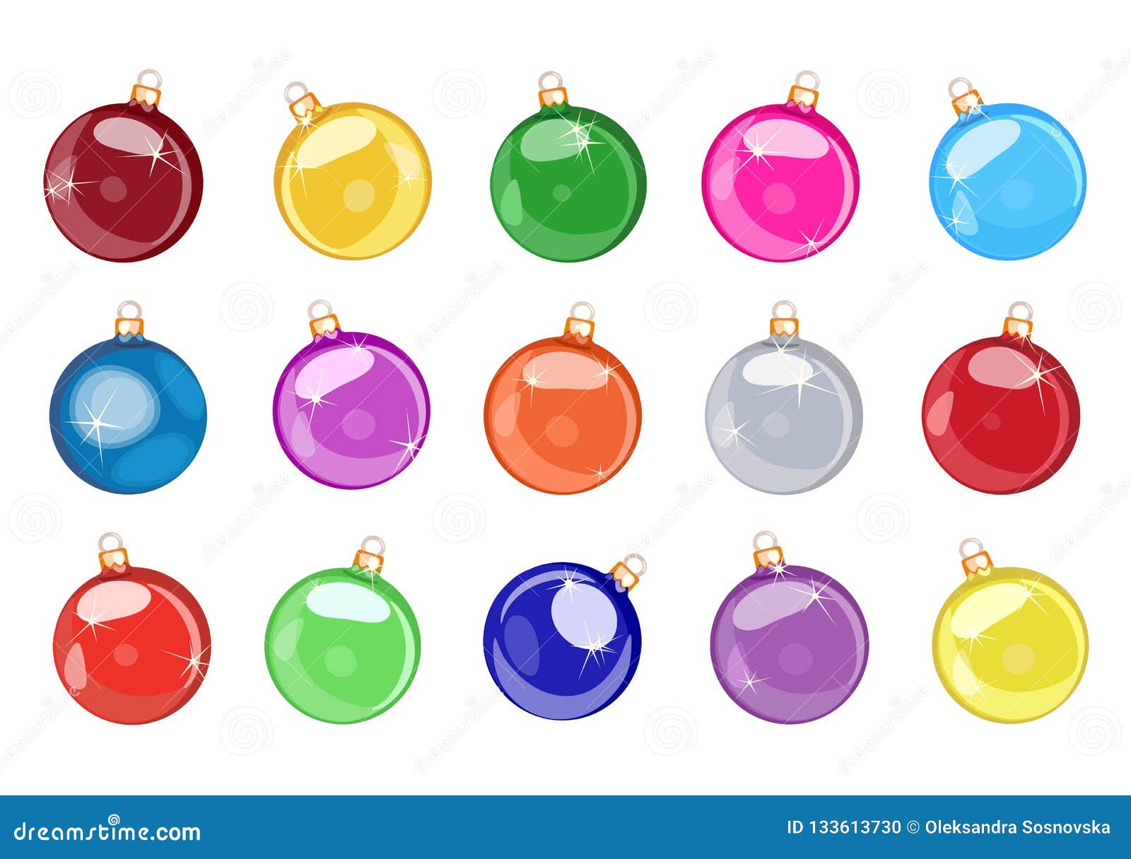 Set of Colorful Bauble Balls for Decoration. Vector Illustration. Stock ...