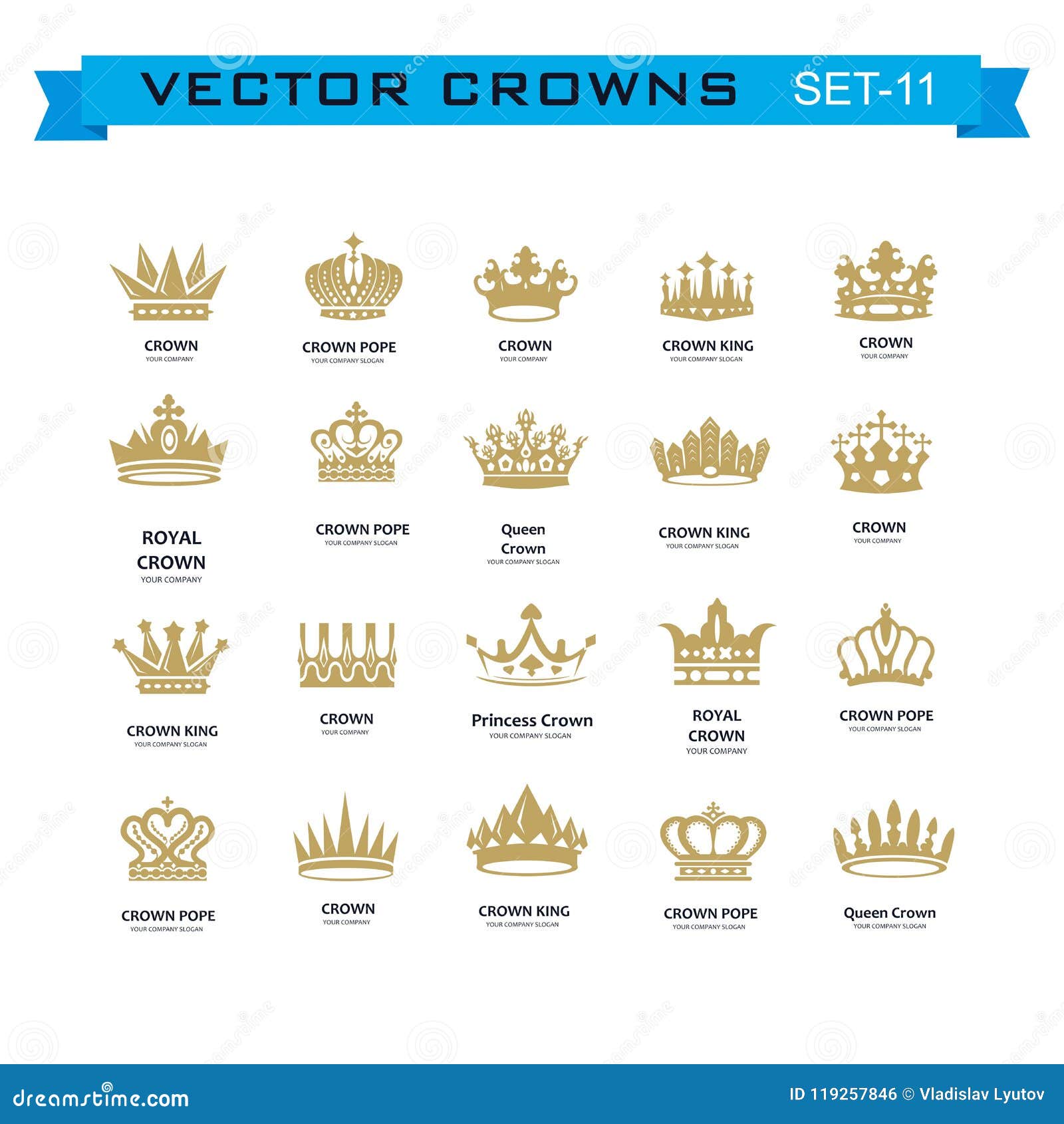 King And Queen Crowns Symbols Stock Vector Illustration Of Award