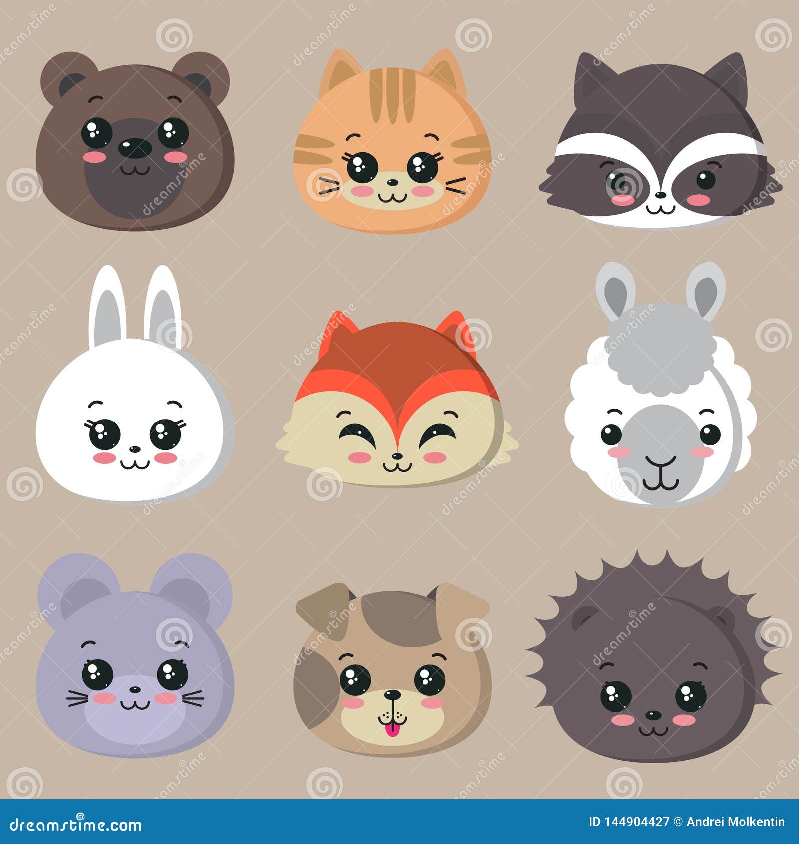 cute cats icon set design, Stock vector