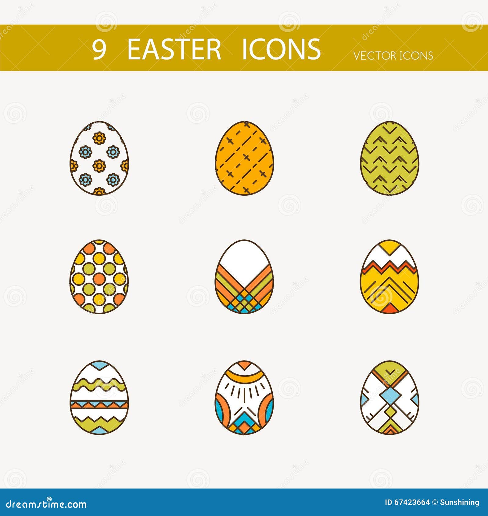 Vector Collection of Cute Easter Icons for Your Card or Invitation
