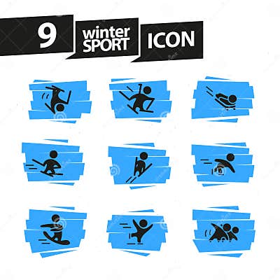 Vector Collection of Flat Simple Athlete Silhouettes Isolated on White ...