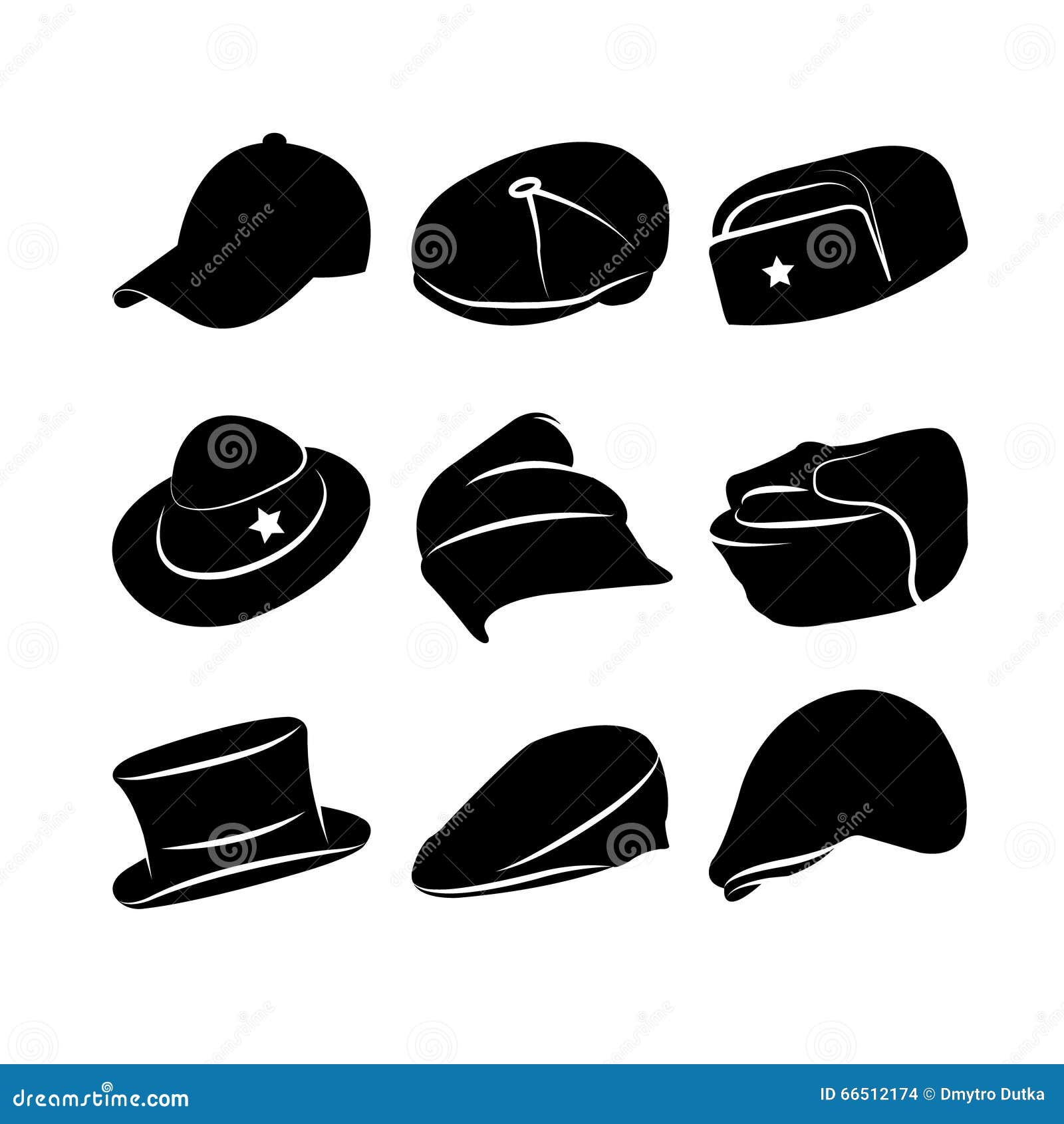 Summer Hats Vintage Collection For Elegant Men Vector Image