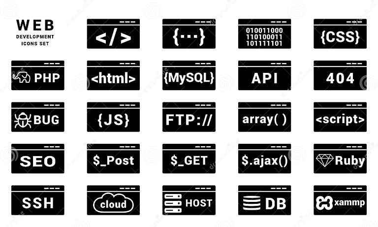 Vector Collection of Web Development Icons Set Stock Vector ...