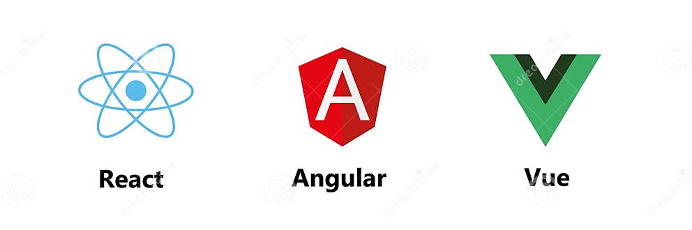 Vector Collection of Web Development Shield Signs: React Js, Angular ...