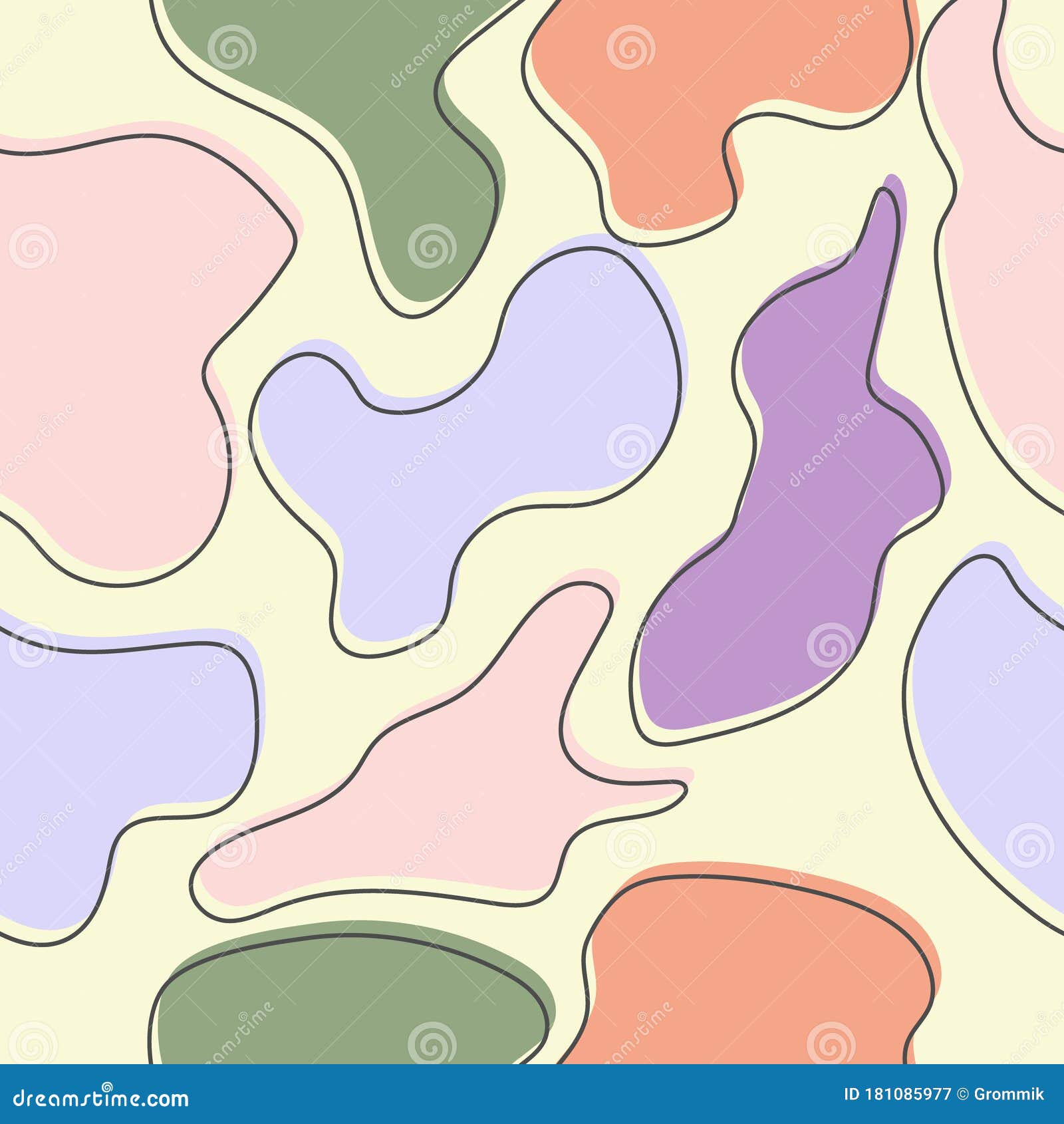 Vector Color Seamless Pattern. Abstract Shapes, Random Colors Stock ...