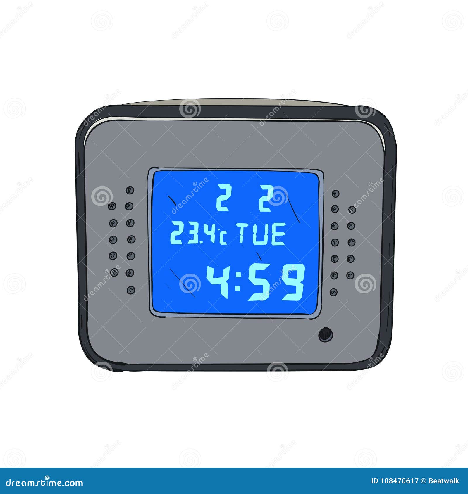 Vector Color Sketch of Clock Stock Vector Illustration of numeral, figure 108470617