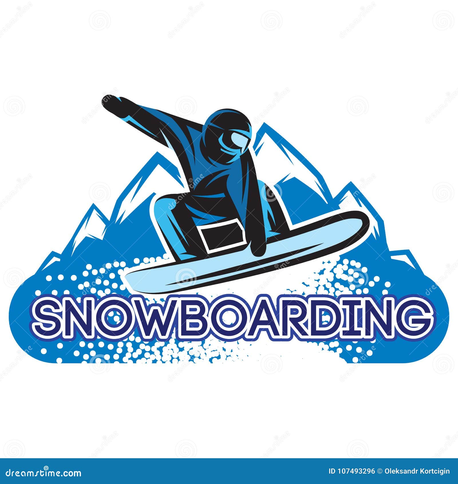 Vector Color Template with Snowboarder in a Jump Stock Vector ...