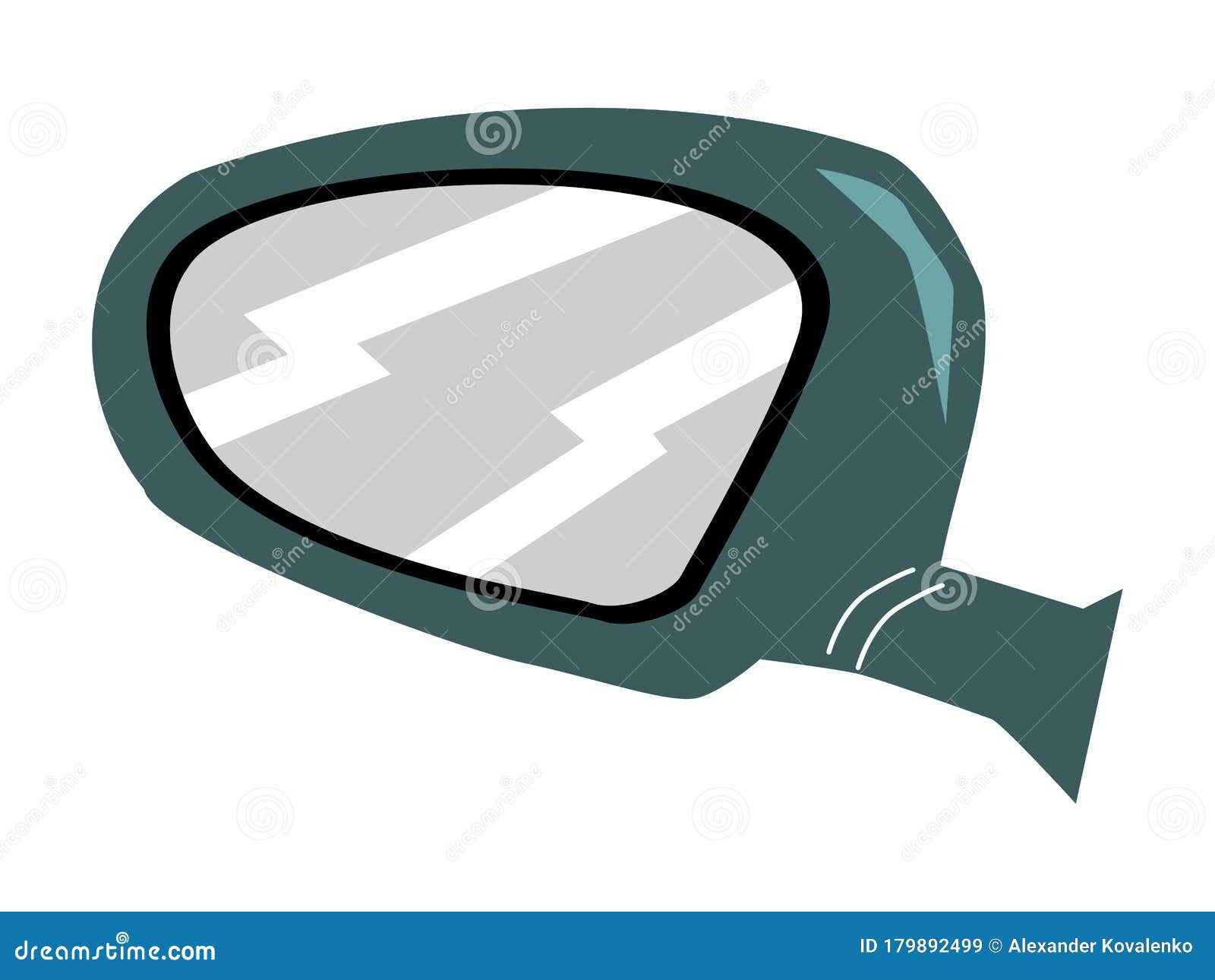Vector, Colored Illustration of Car Side Mirror Stock Illustration