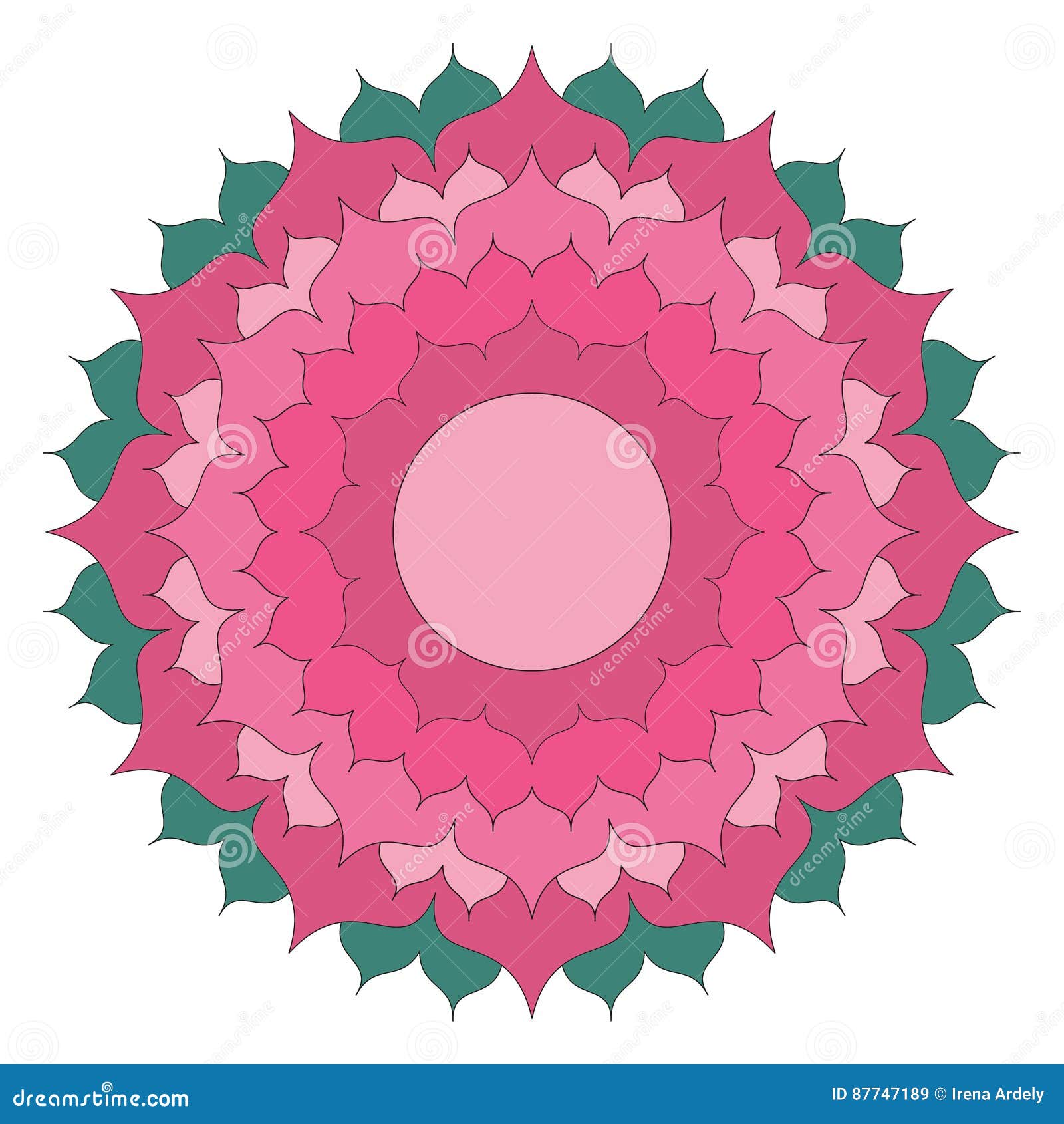 Download Vector Colored Simple Mandala Lotus Flower - Adult ...