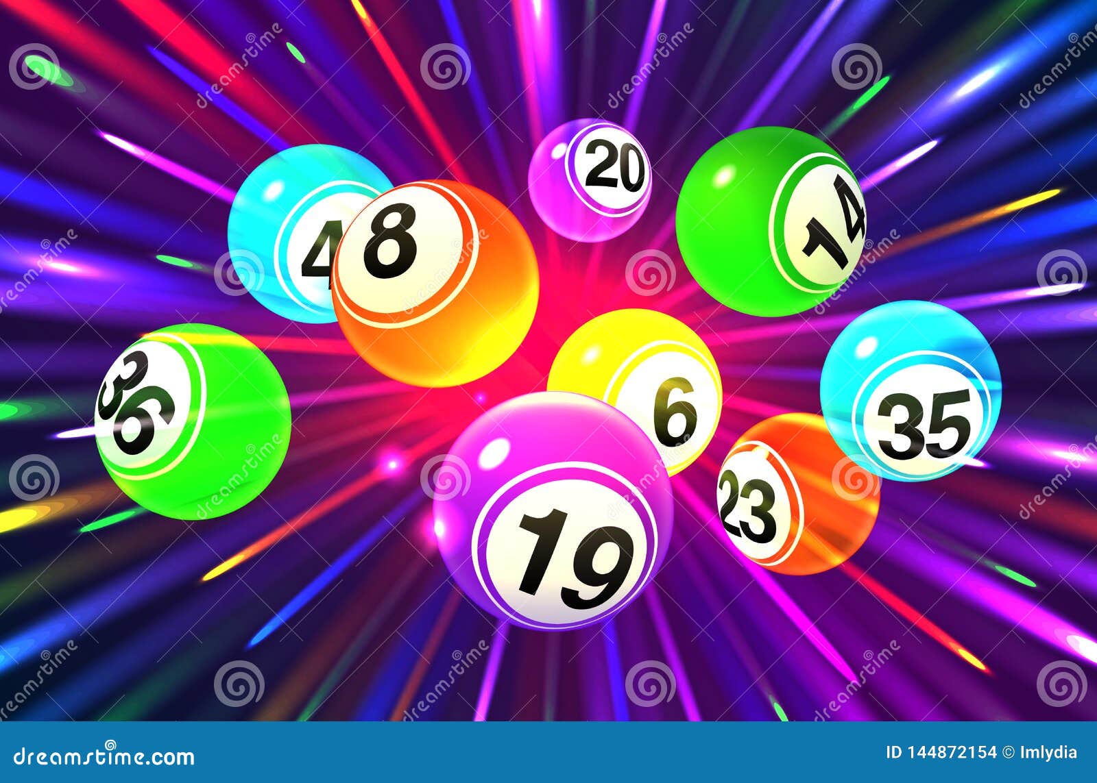 Bingo Background With Balls And Cards. Vector Illustration