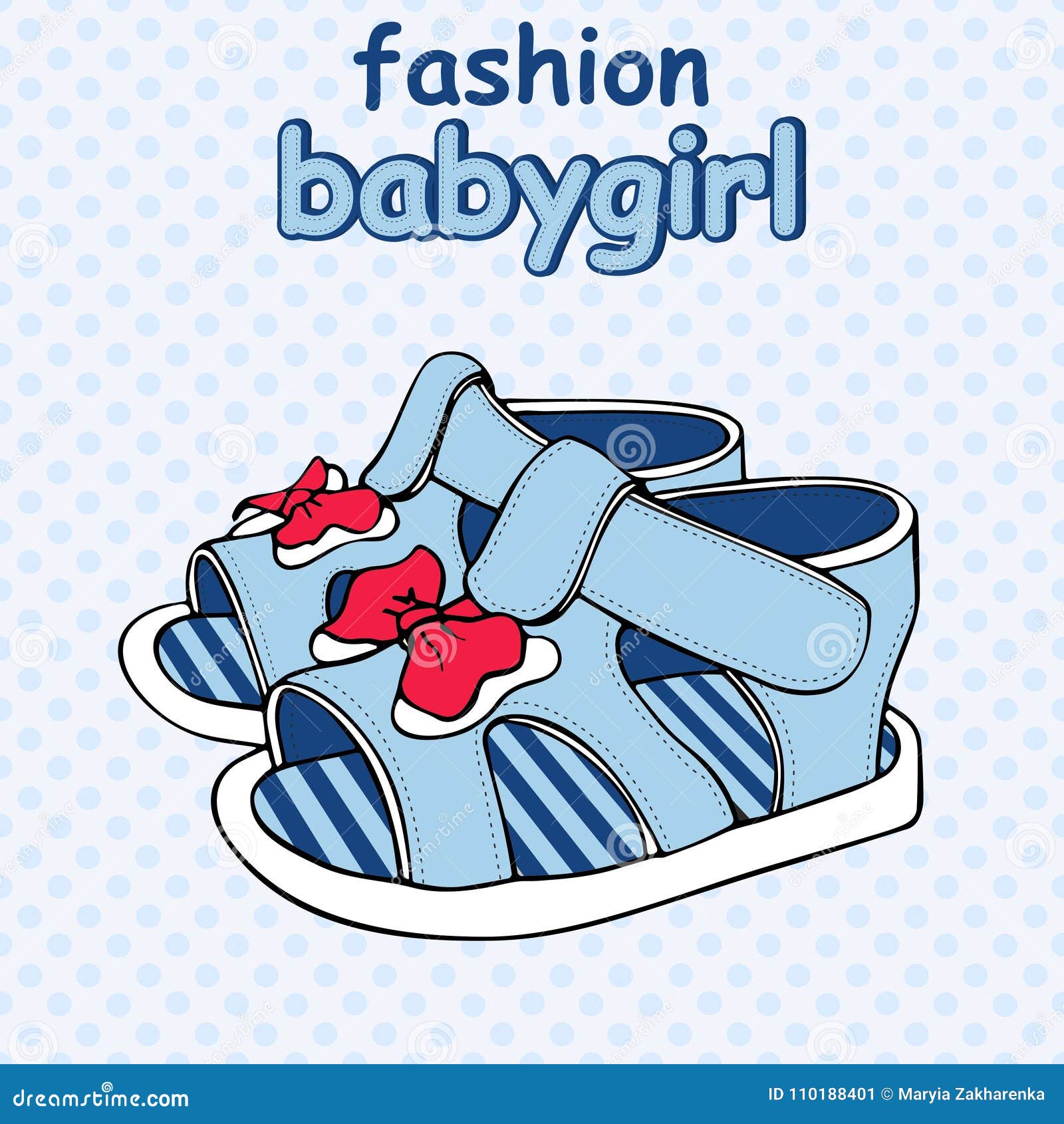 Vector Colorful Children`s Sandals with Bows Baby Boy or Baby Girl ...