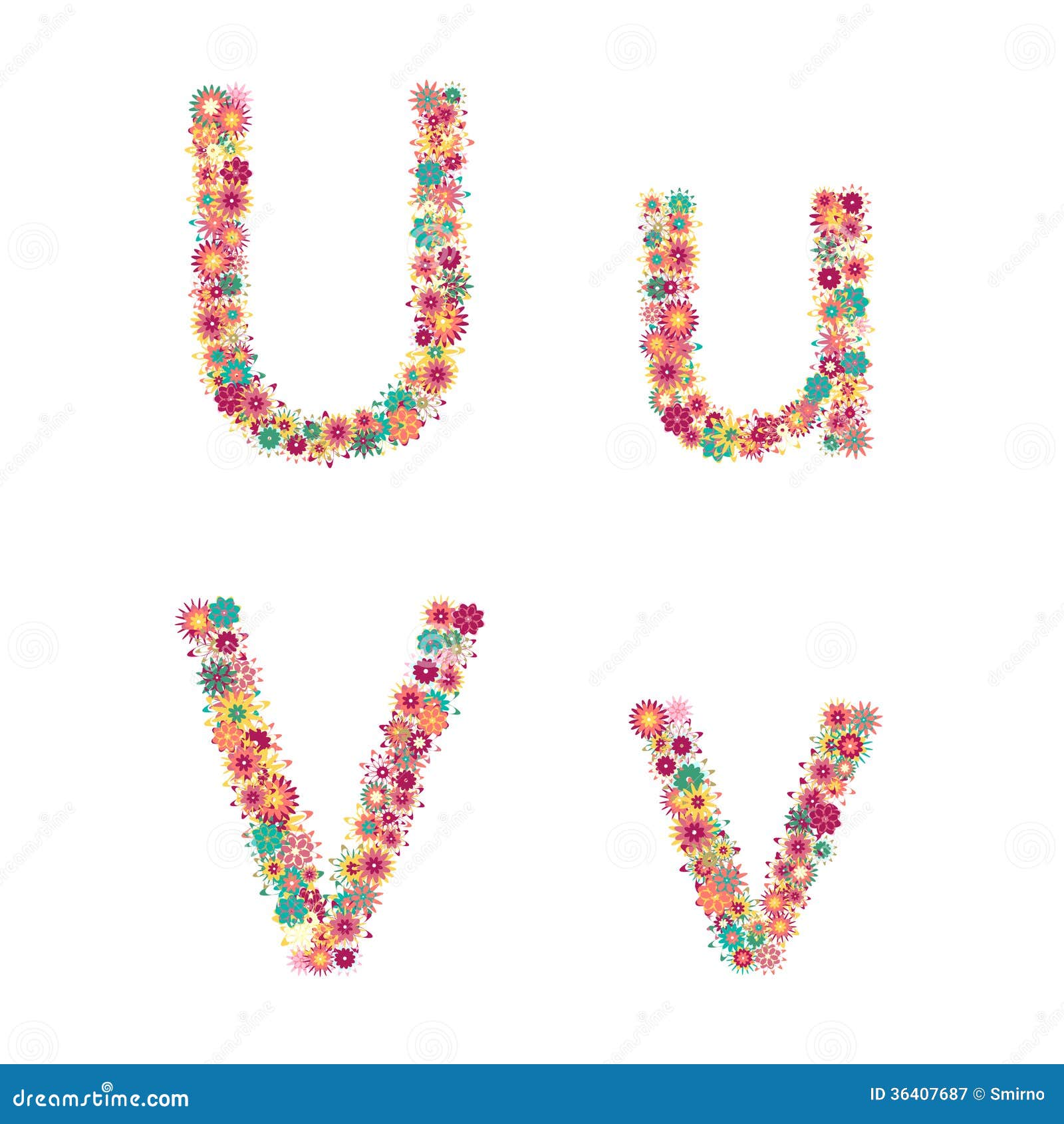 Download Vector Colorful Flower Font. Stock Vector - Illustration of march, lily: 36407687