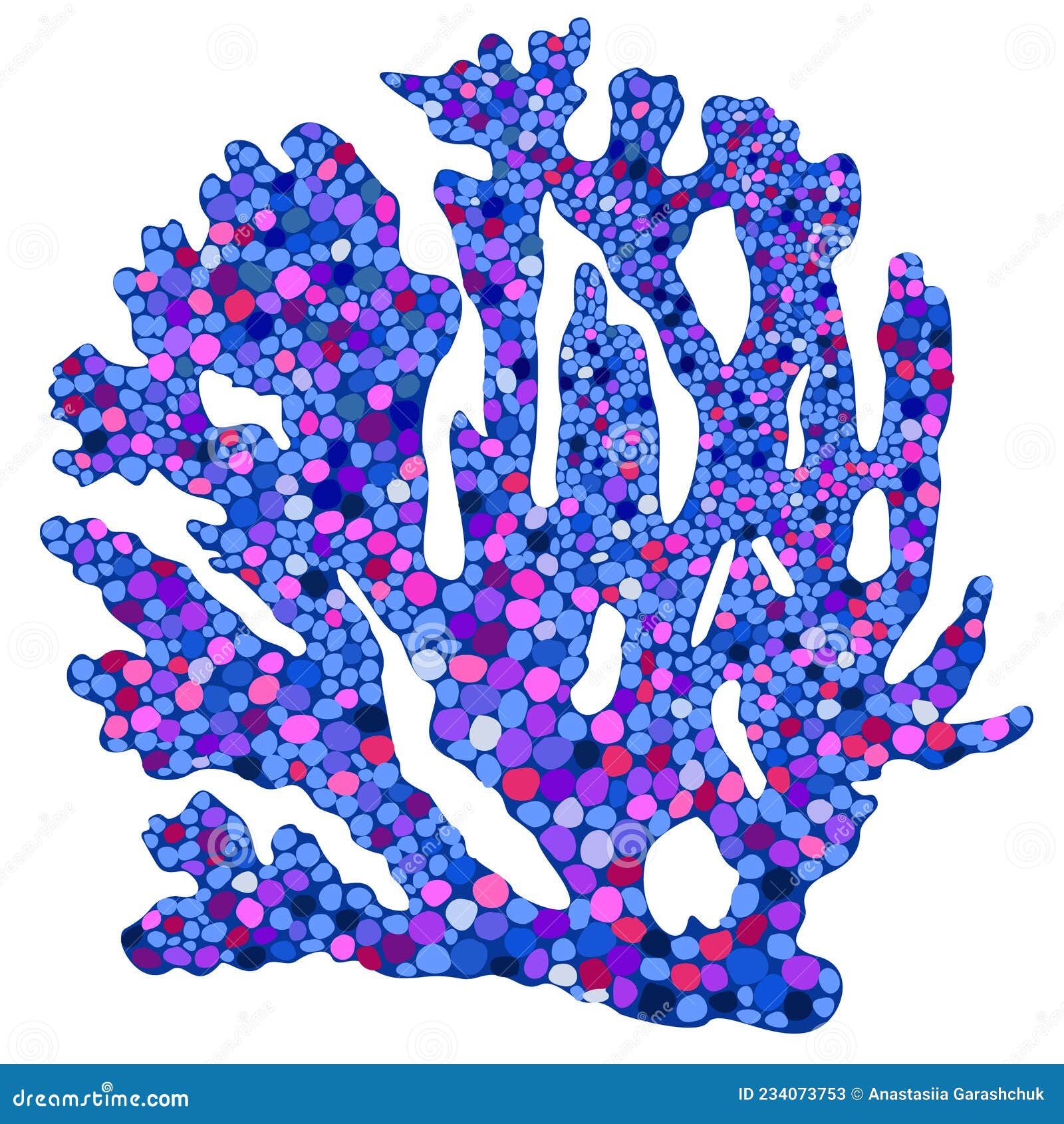 Vector Colorful Isolated Illustration of Blue Corals. Stock Vector ...