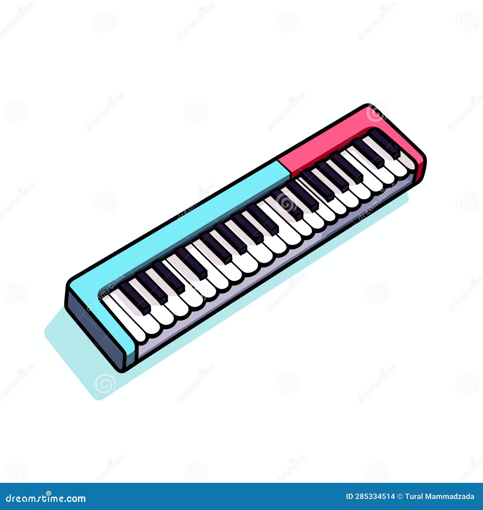 Vector of a Colorful Piano Keyboard on a Pristine White Background