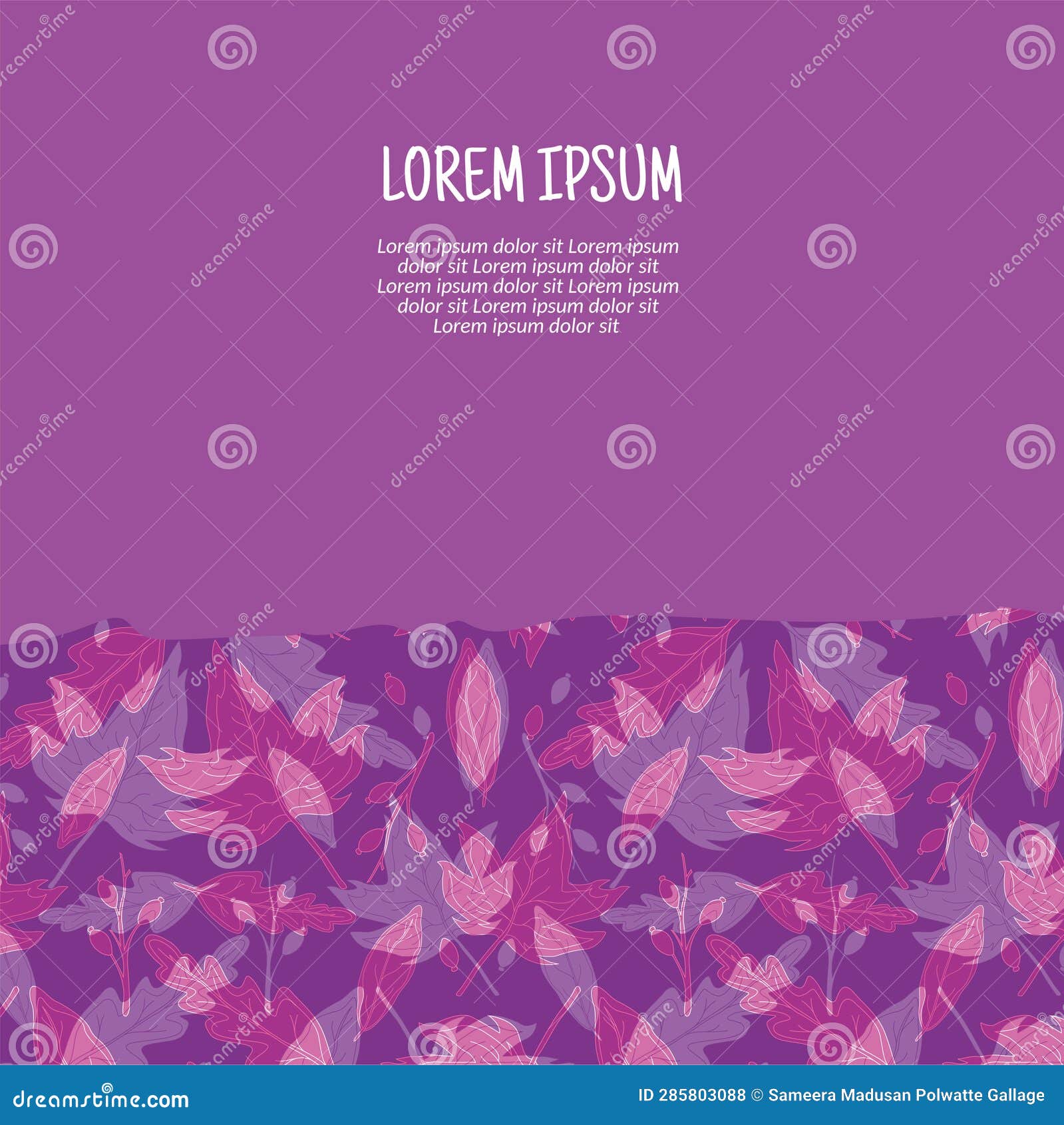 Vector Colorful Spring Leaves Seamless Pattern Background. Vector