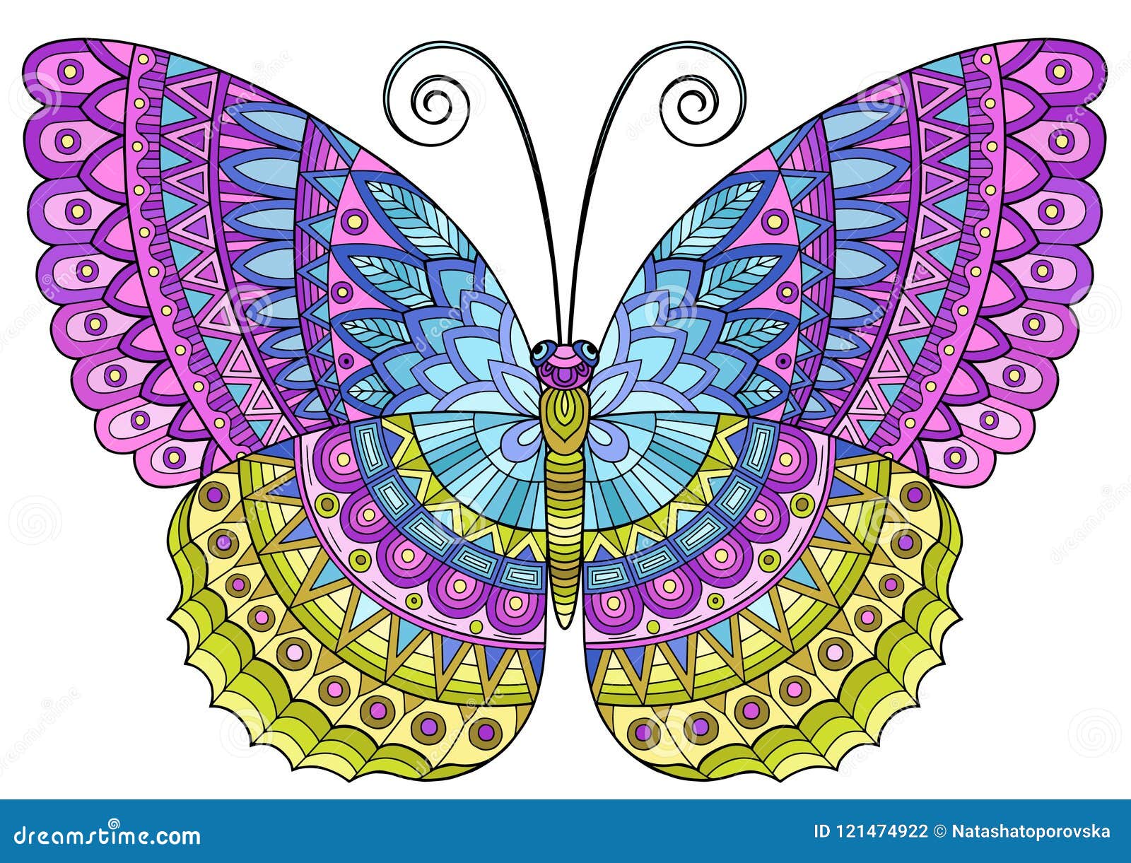 Download Vector Coloring Book For Adults Decorative Butterfly Of Bright Colors Image For Print On Clothes Coloring Backgrounds Stock Vector Illustration Of Openwork Card 121474922