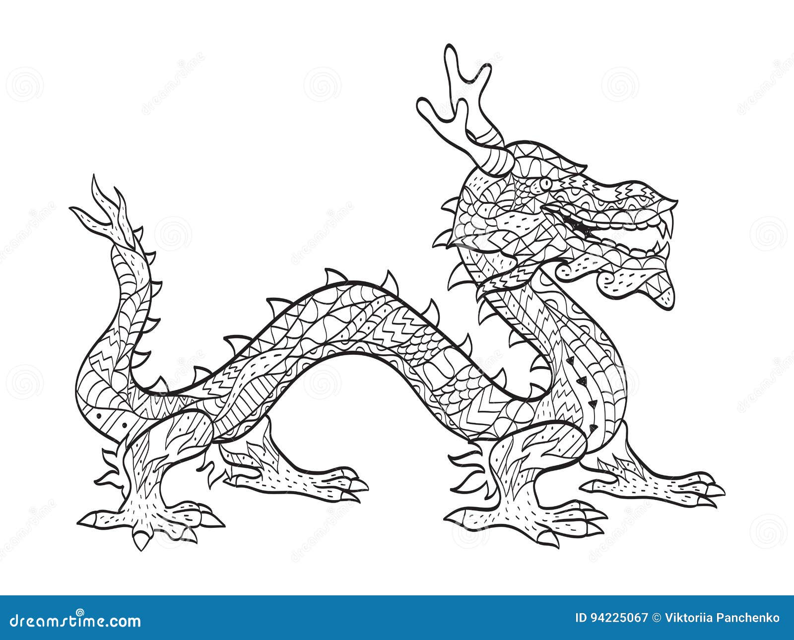 Download Vector Coloring Japanese Dragon For Adults Stock Vector ...