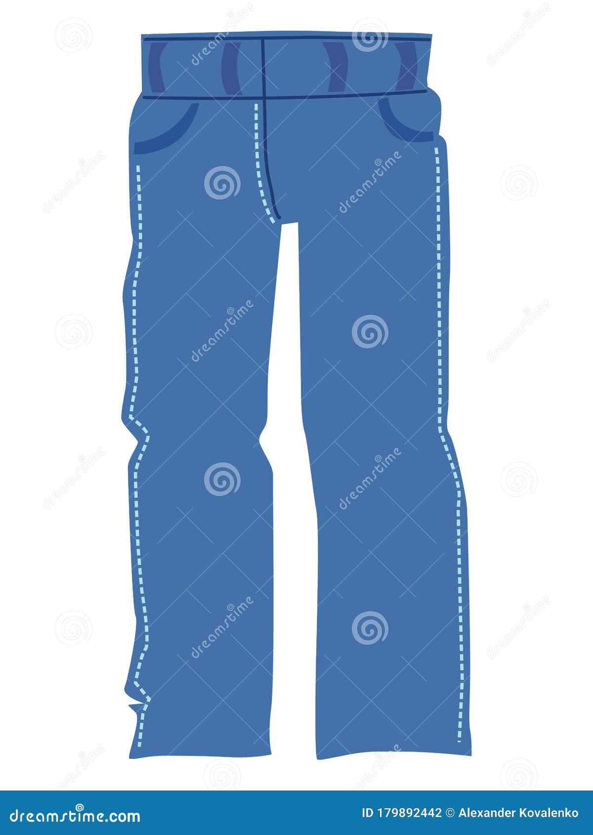 Vector, Coloured Illustration of Blue Jeans Stock Illustration ...