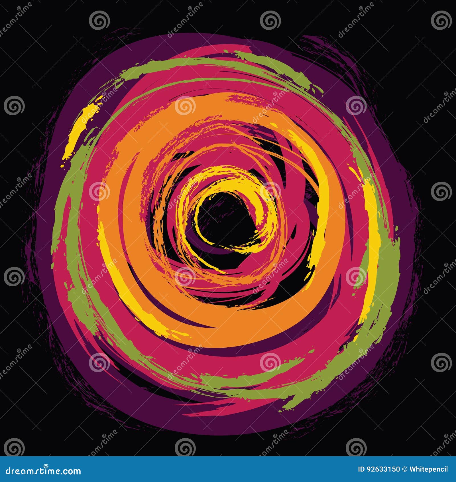 Vector Colourful Abstract Swirl Brush Background Paint Stock Vector