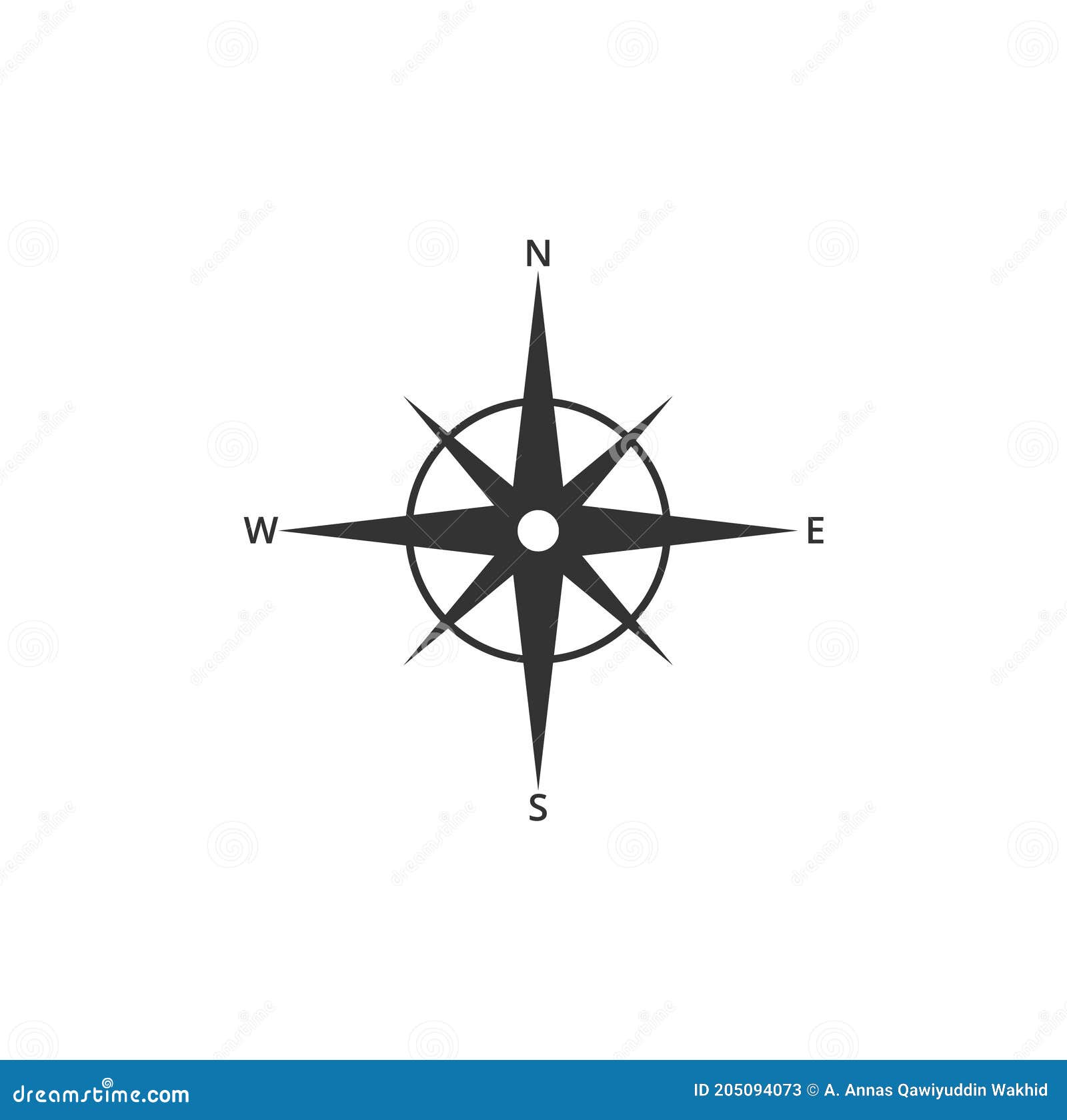 Vector Compass. North South East and West Stock Vector - Illustration