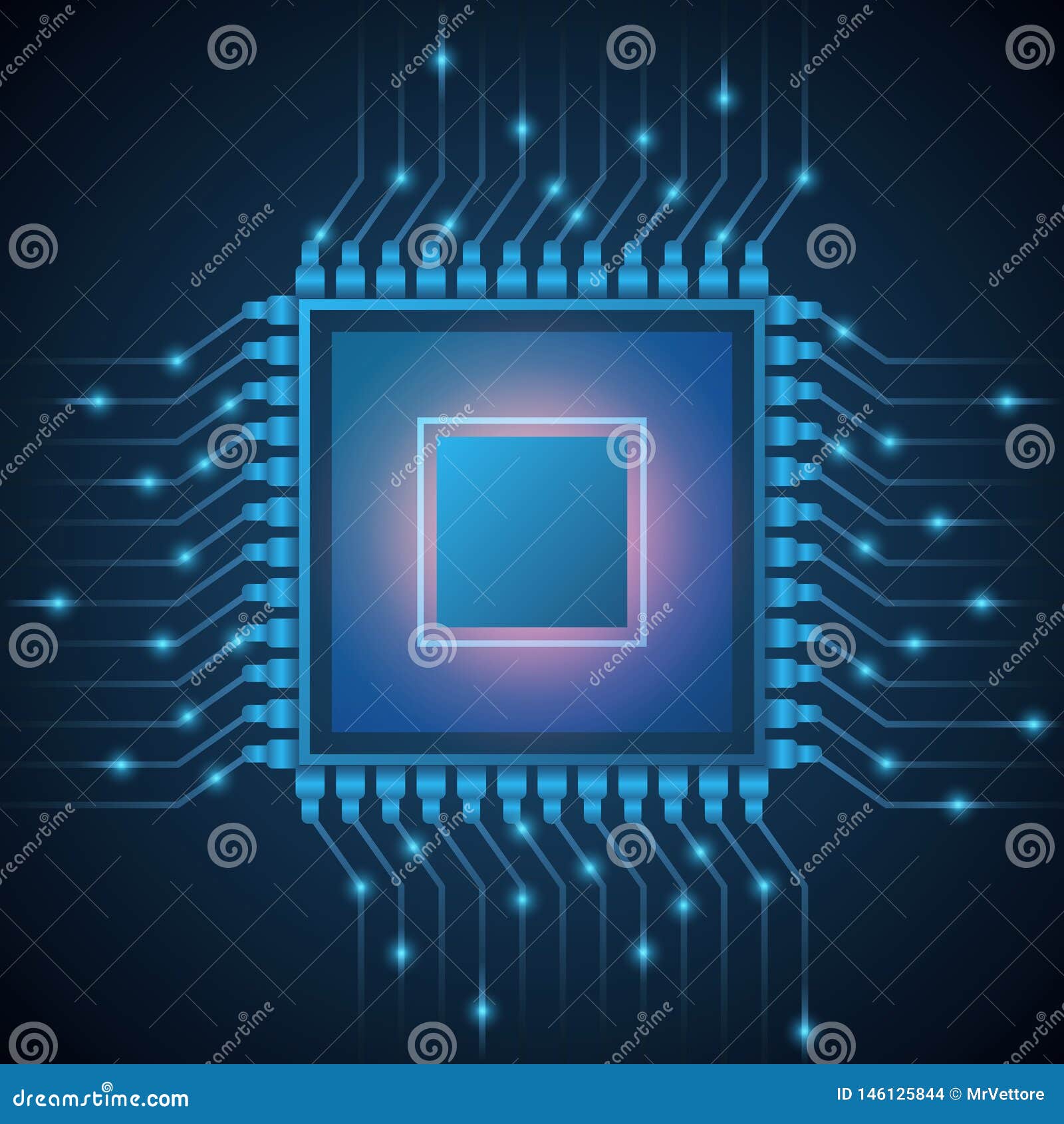 Vector Computer CPU Processor System Chip. Abstract Data Flow in Core