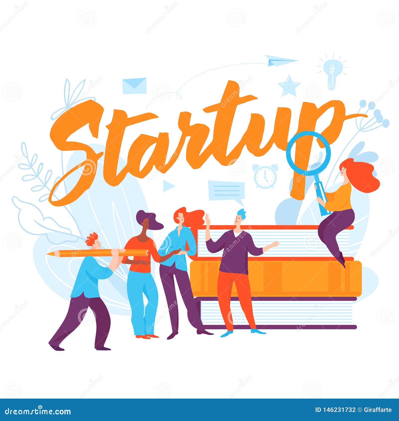Vector Concept Business Illustration with Cartoon Working People