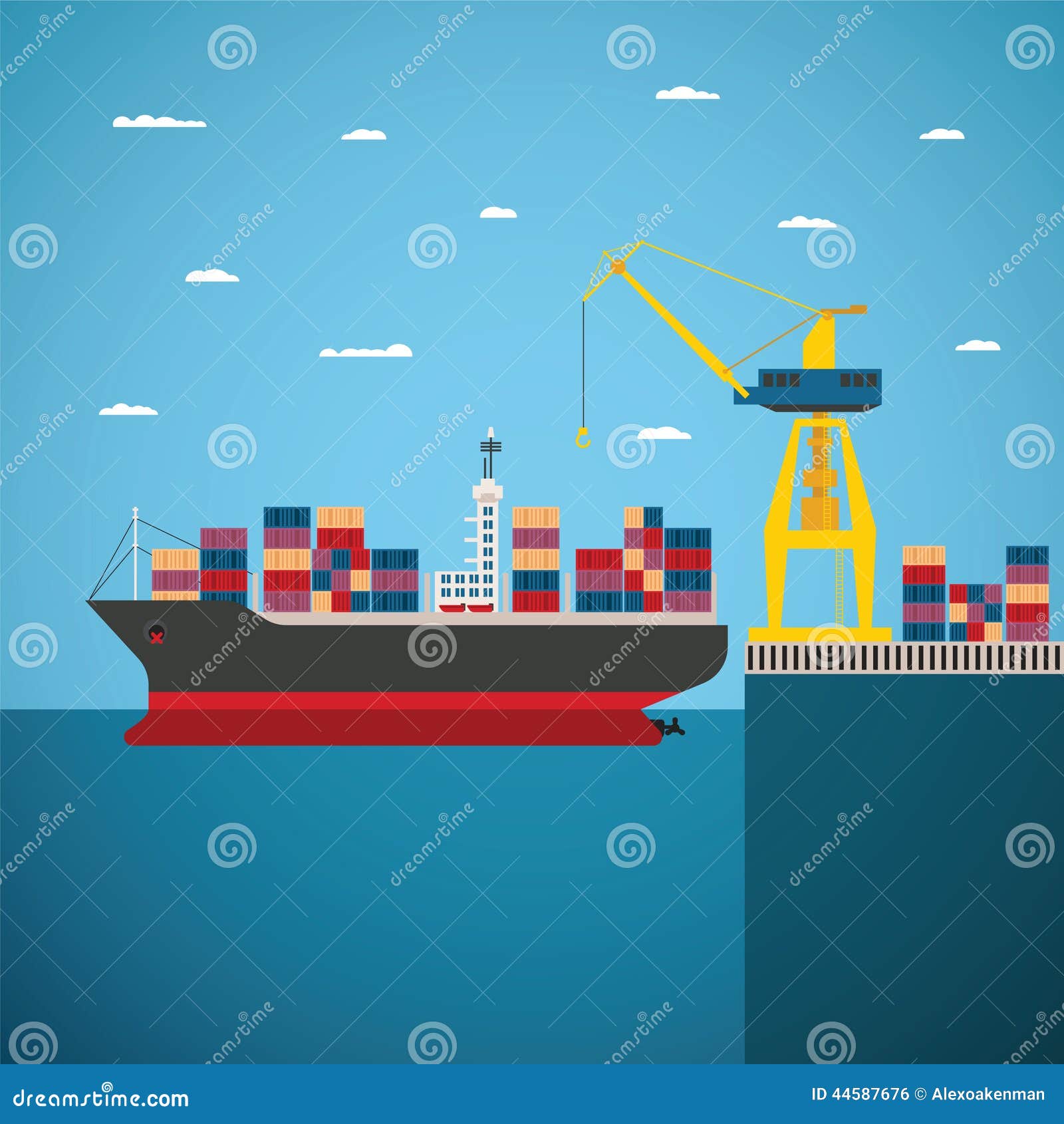 Freight Shipping In Puerto Rico Concept. Harbor Cranes With Cargo Containers On The Puerto Rican