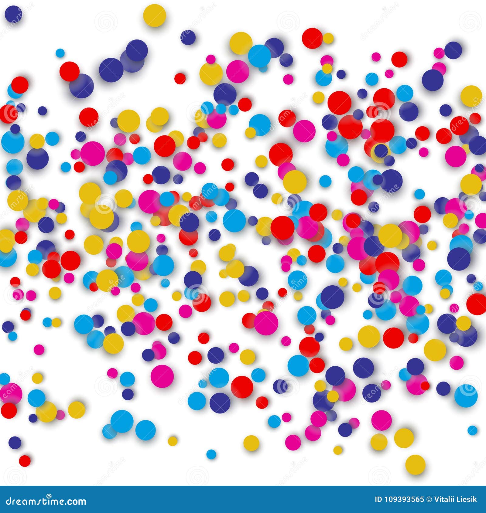 Vector Confetti Background with Many Round Tiny Confetti Pieces Concentrated in the Center Stock