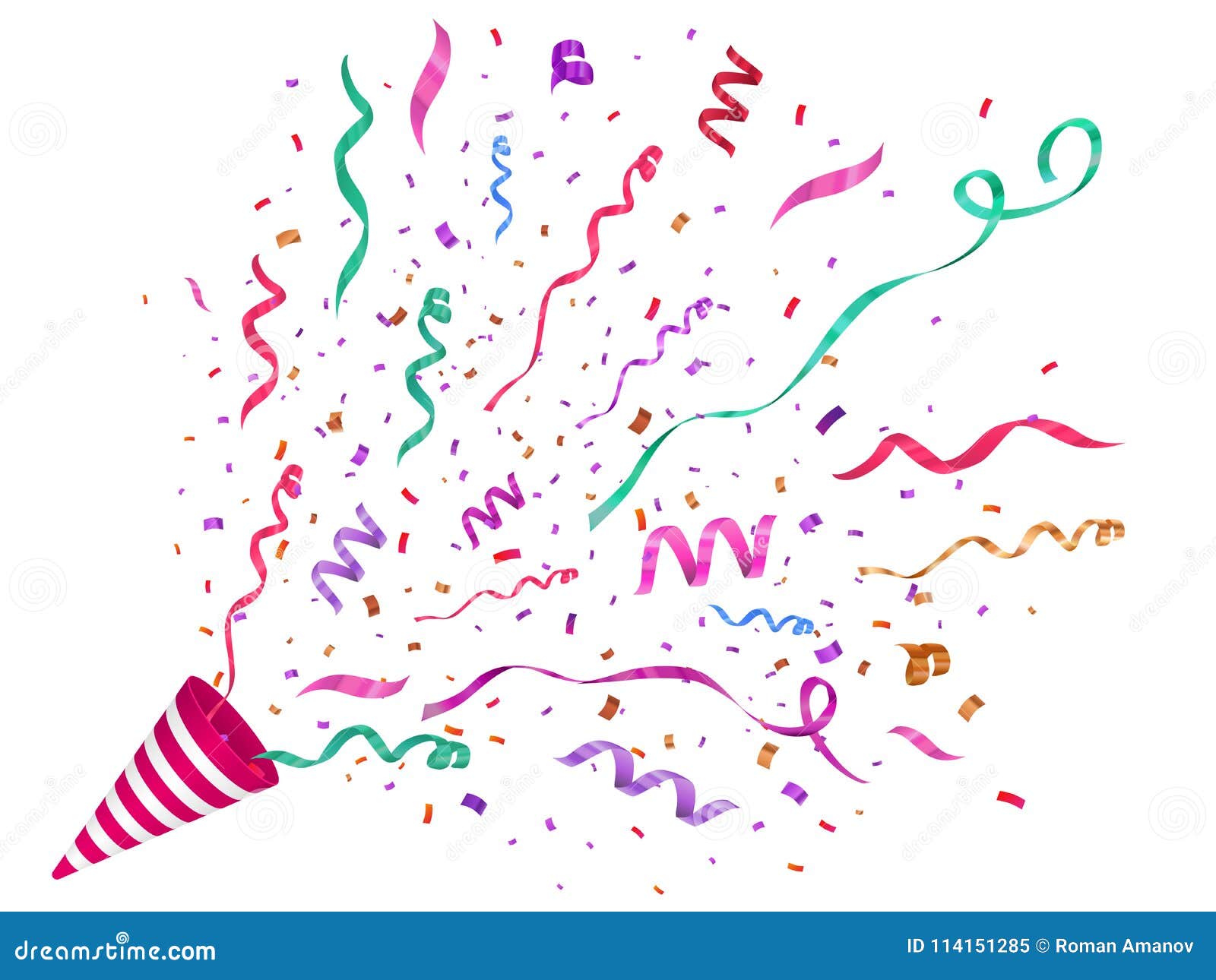 Vector Confetti Festive Illustration Party Popper Isolated On