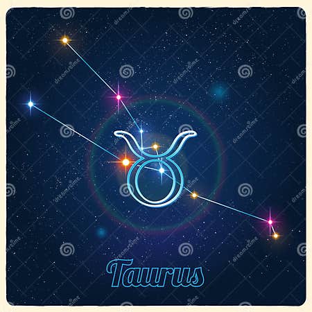 Vector Constellation Taurus with the Zodiac Sign Stock Vector ...