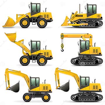 Vector Construction Machines Set 3 Stock Vector - Illustration of ...