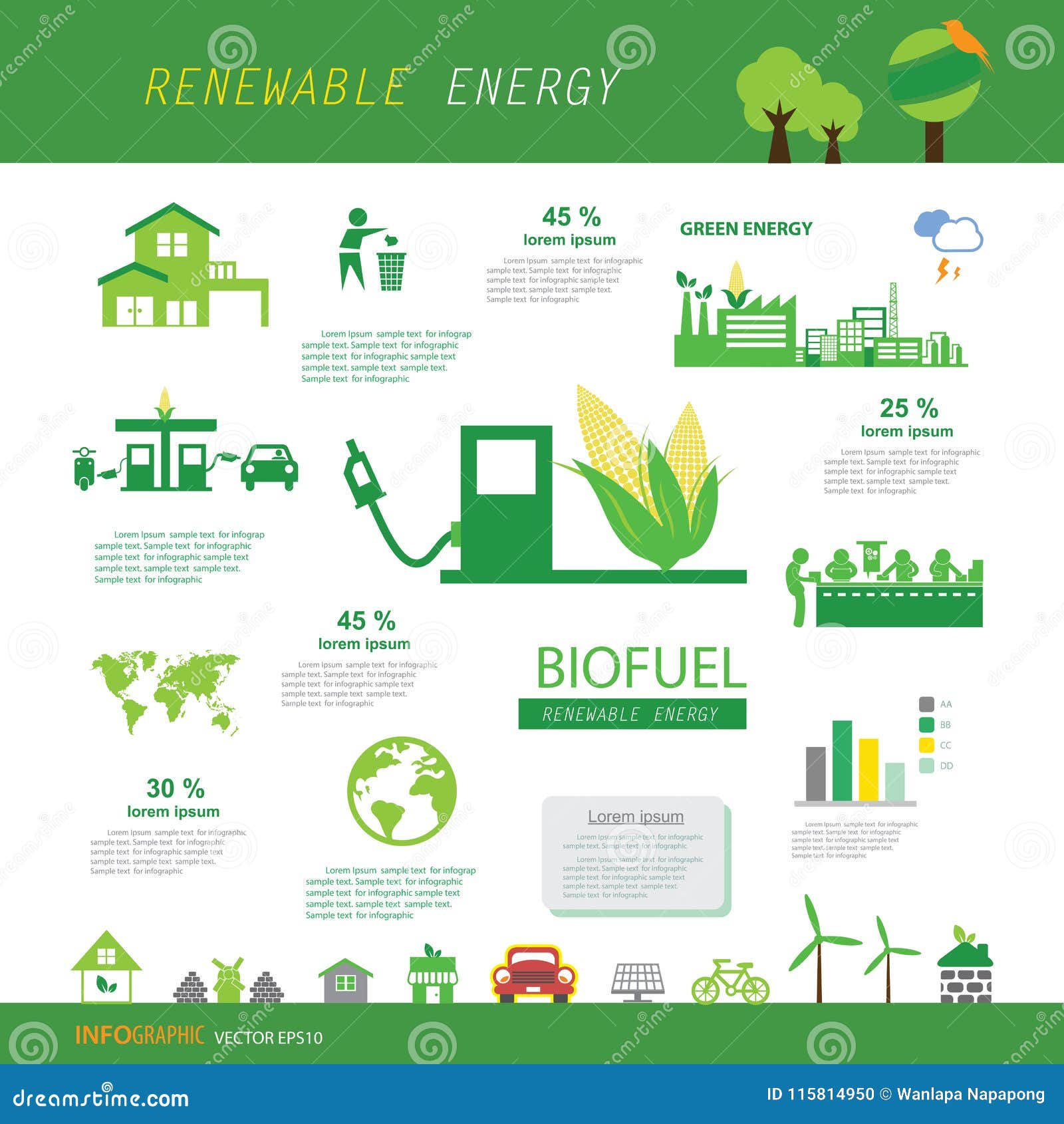 Corn Ethanol Biofuel Vector Icon. Alternative Environmental Friendly
