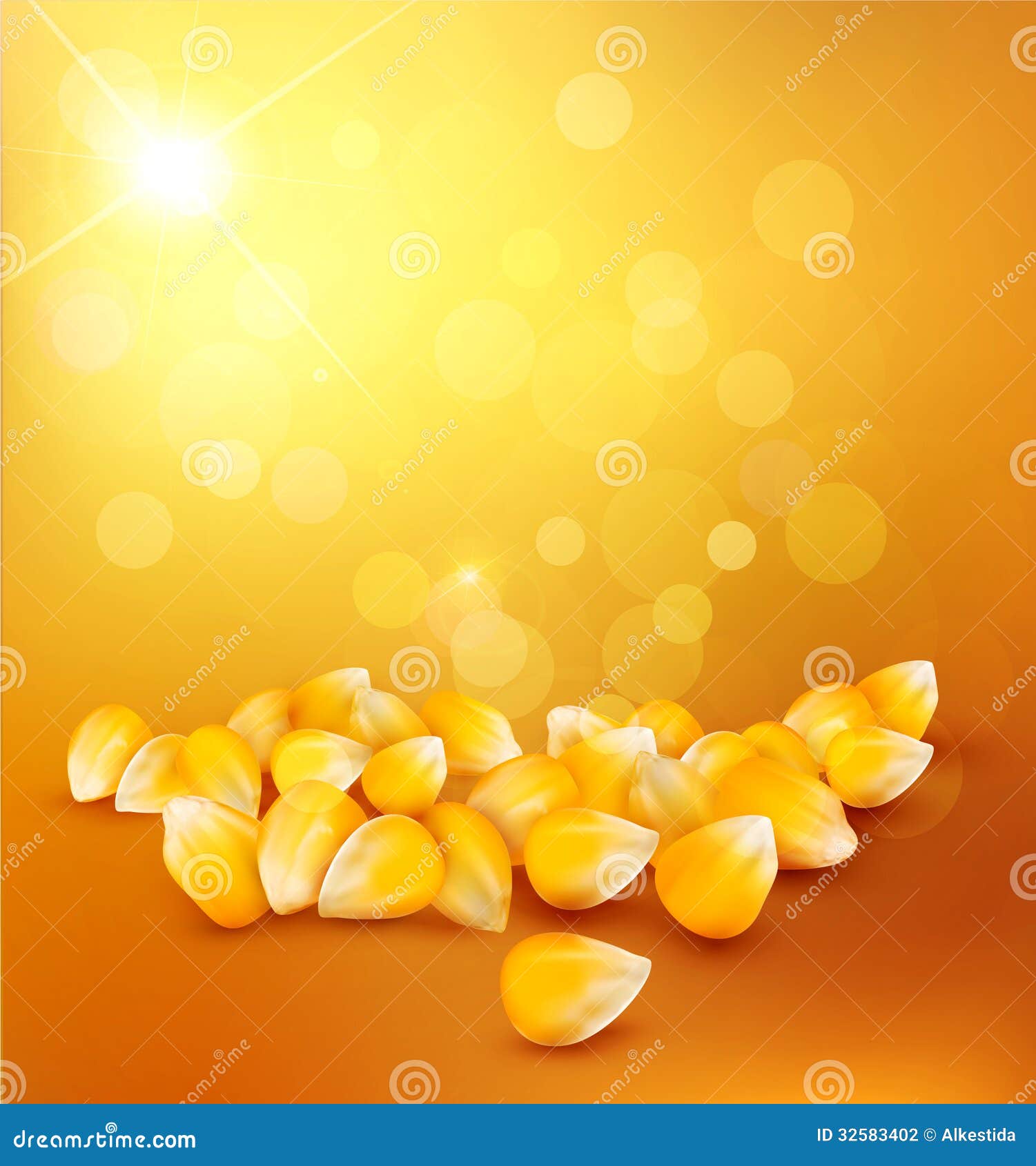 Vector Corn on a Gold Background Stock Vector Illustration of closeup