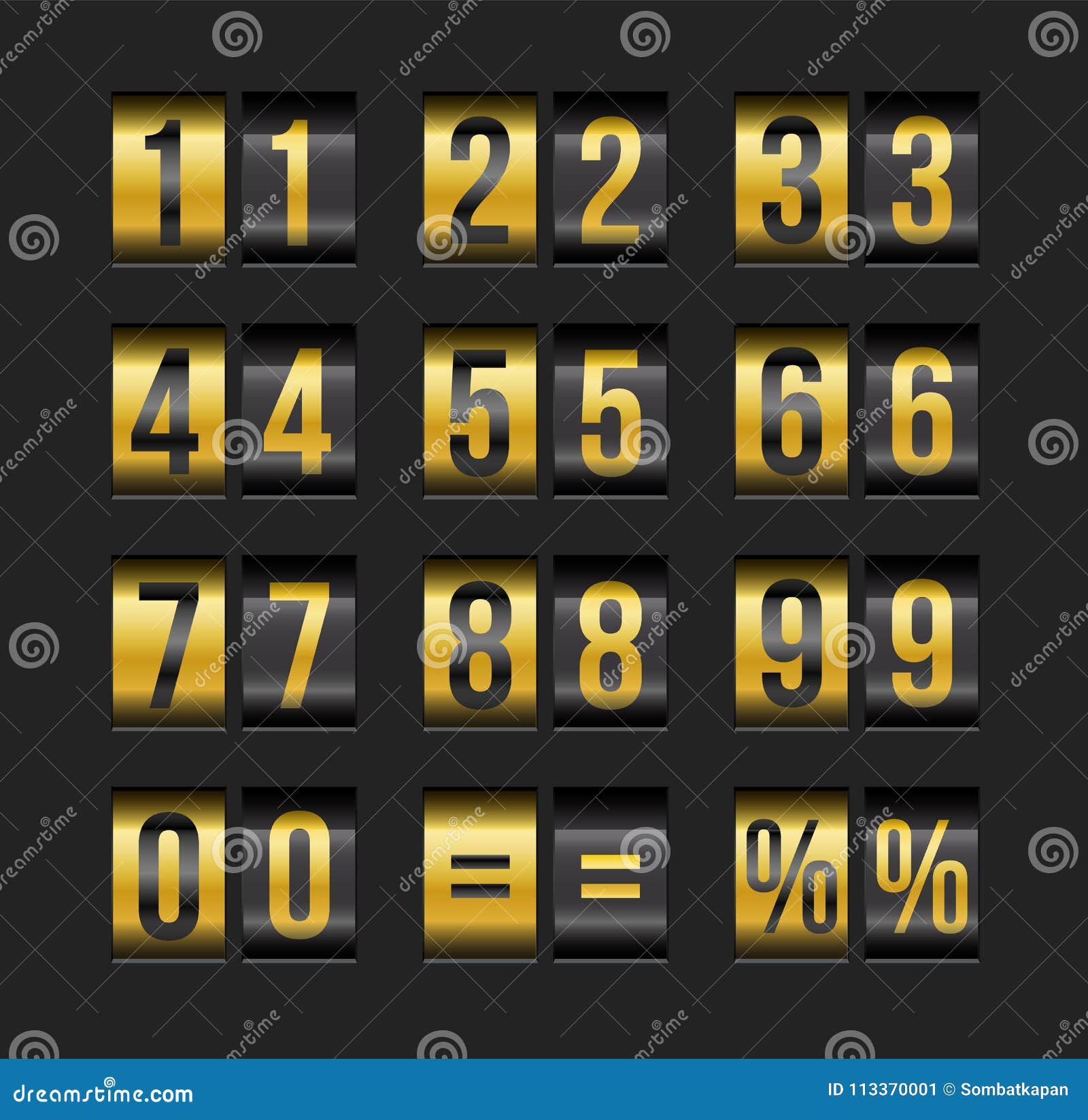 Scoreboard numbers. stock vector. Illustration of month - 113370001
