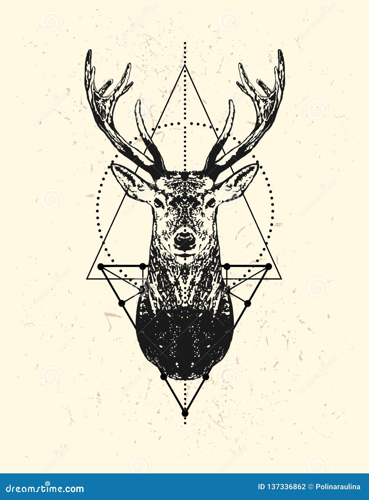 Geometric Deer Skull Tattoo Idea  BlackInk