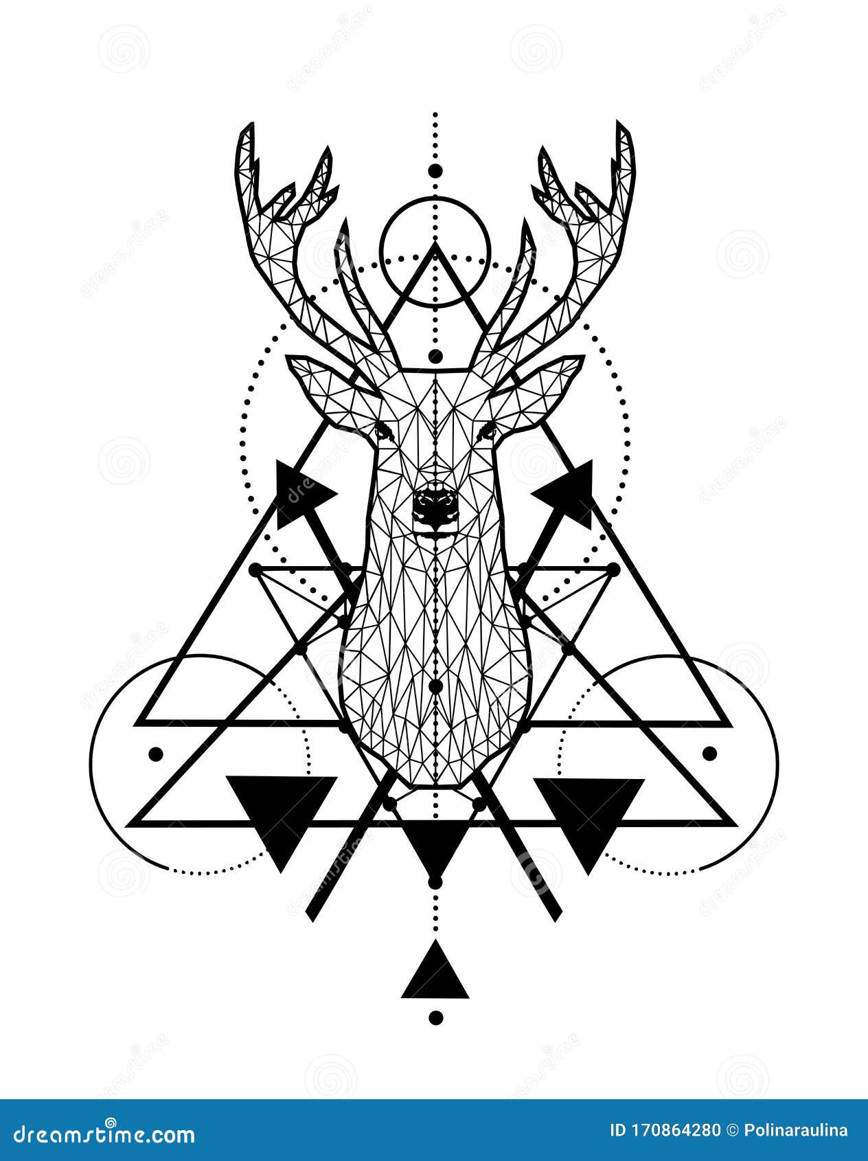 1955 Geometric Deer Tattoo Images Stock Photos  Vectors  Shutterstock