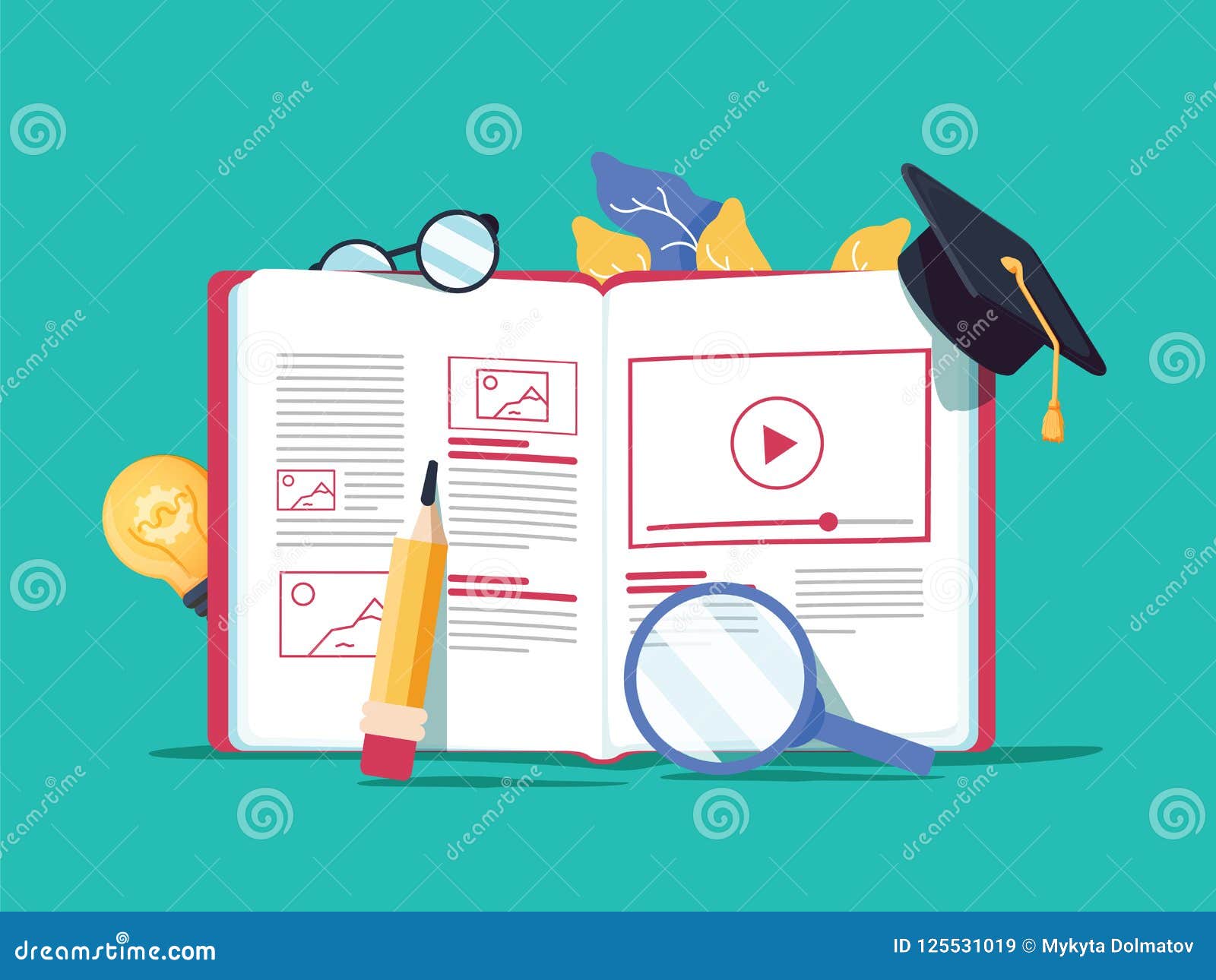 Vector Creative Illustration Online E Learning Distance Learning