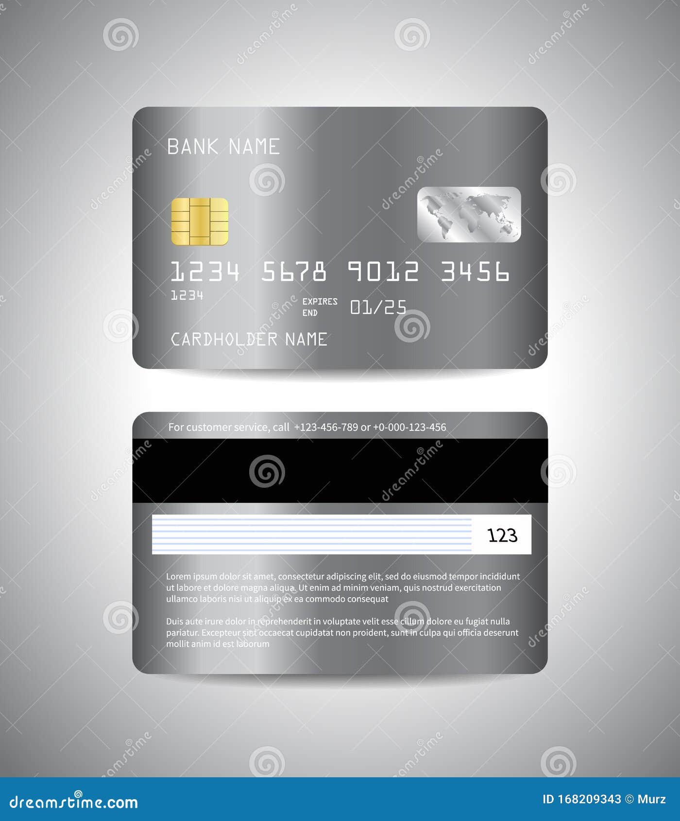 Vector Credit Cards Set with Colorful Silver Metallic Abstract ...
