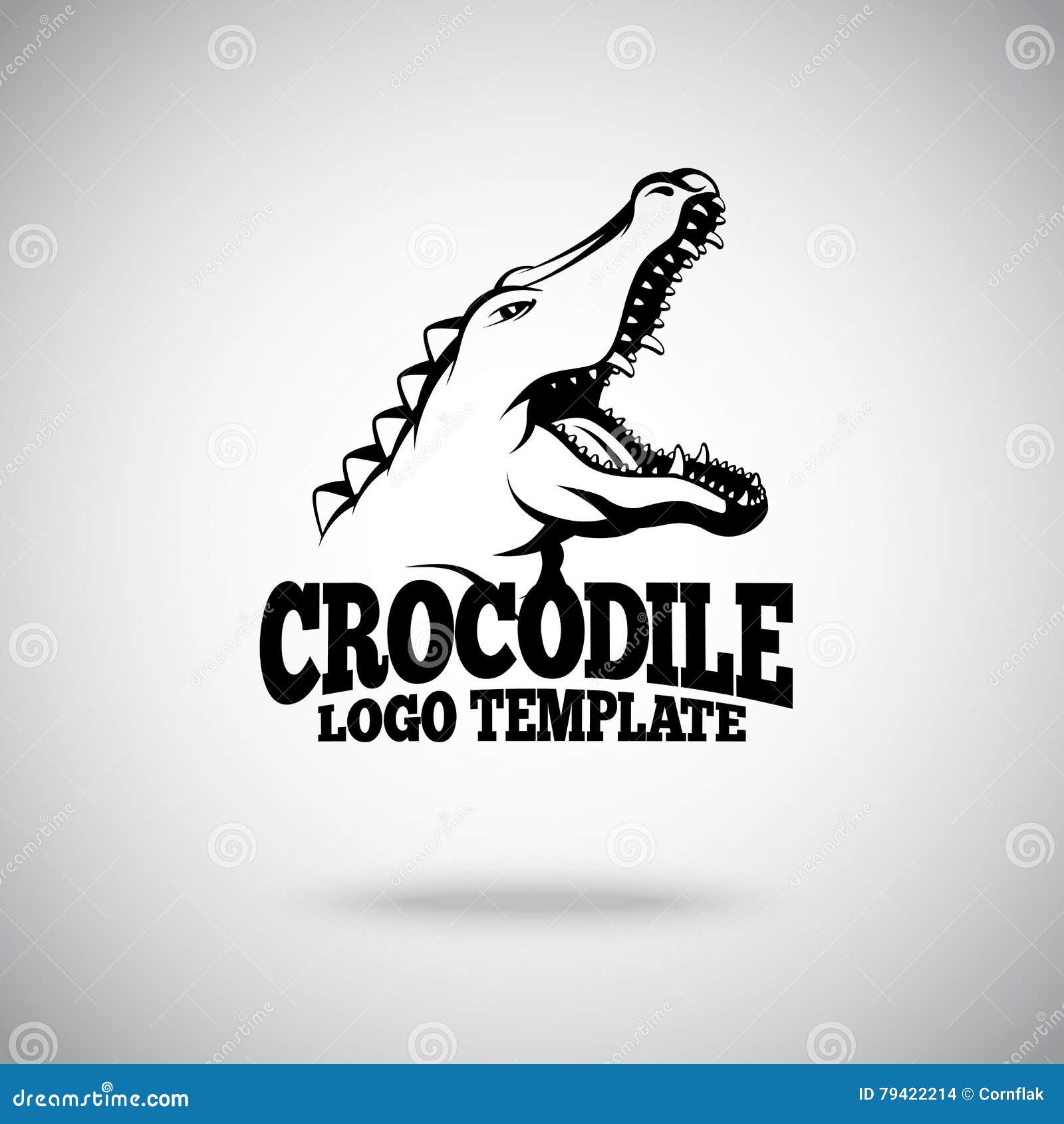Vector Crocodile Logo Template for Sport Teams, Brands Etc Stock Vector Illustration of