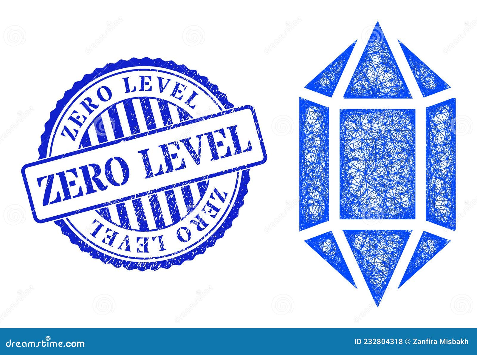 distress zero level stamp seal and hatched crystal mesh