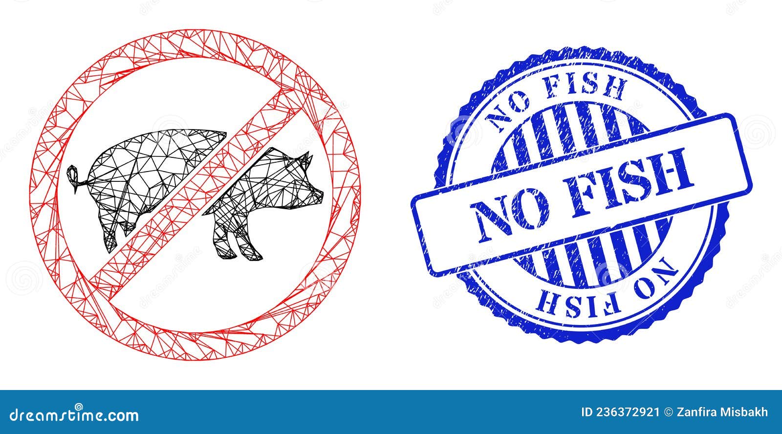 textured no fish stamp and net no pig mesh